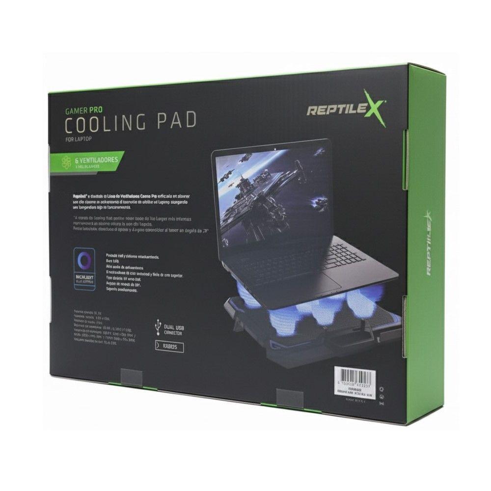 Ventilador Notebook Gamer Reptilex 6 Aspas Alto Flujo Rx0025-3