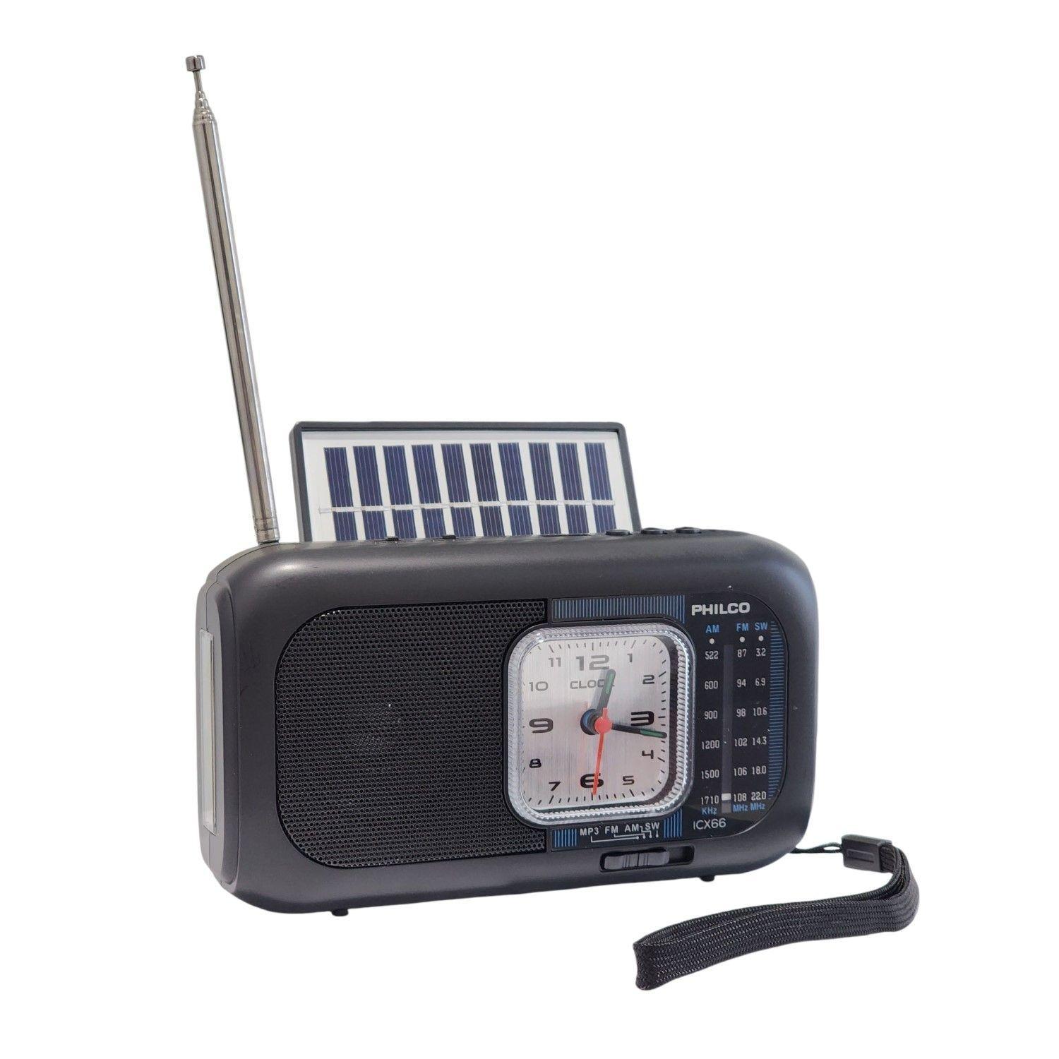 Radio Portátil Recargable con Panel Solar Bt PLCICX66 Philco-0