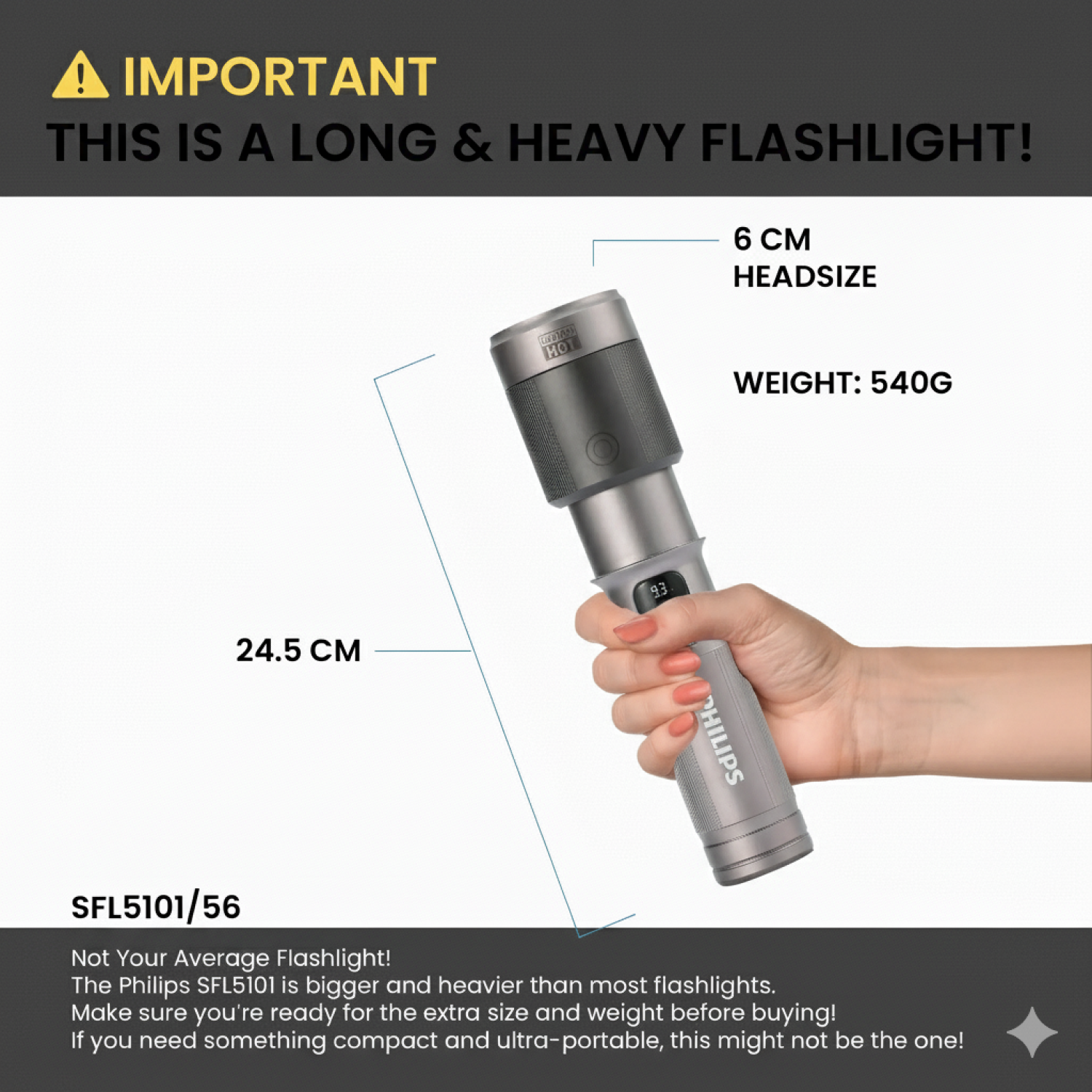 Linterna LED Recargable 2300lm 60W SFL5101 Philips-4
