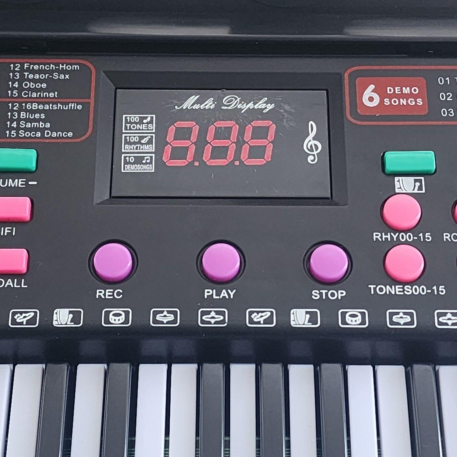 Piano Teclado Digital 61 Teclas + Micrófono 55036-7