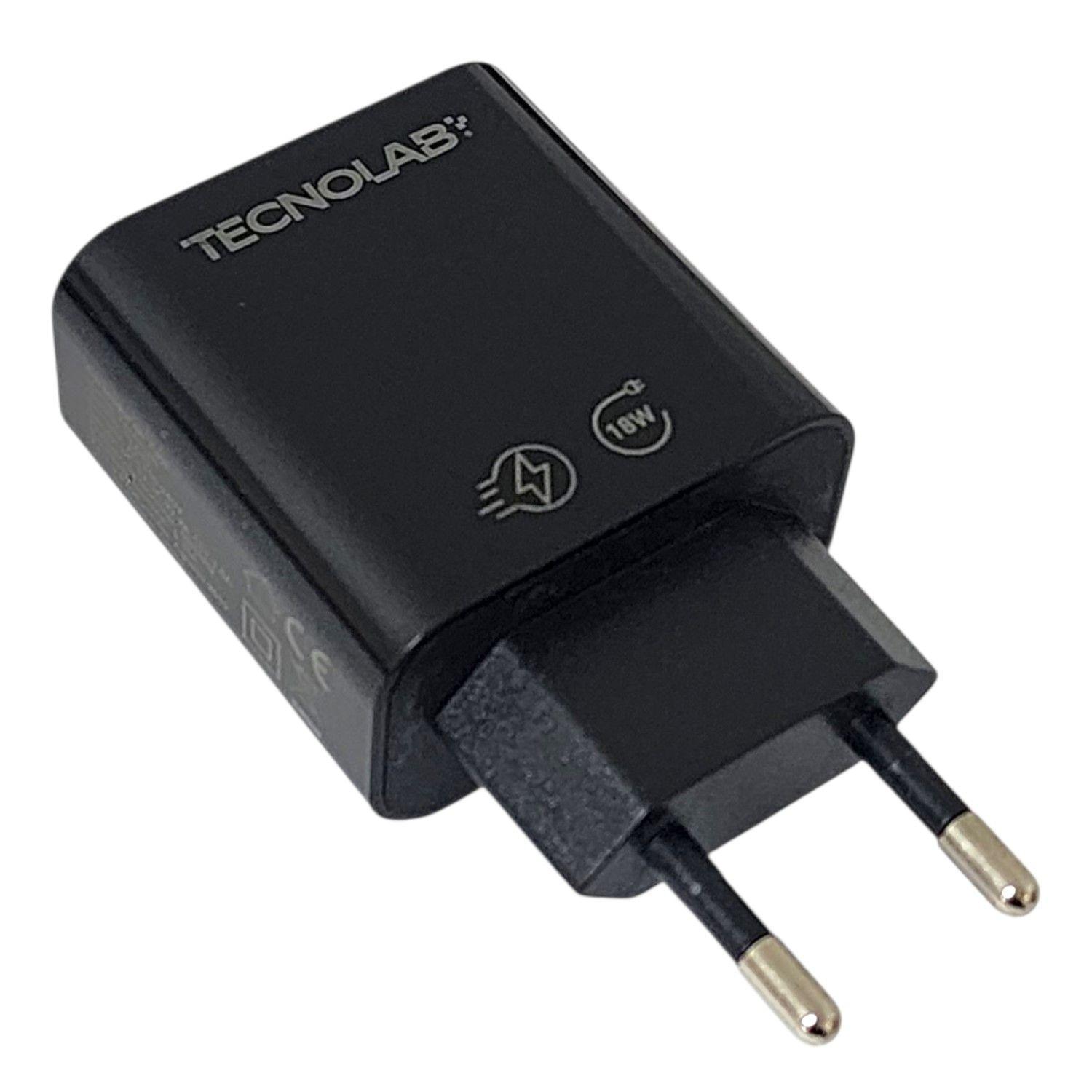 Cargador de Pared 18W QC + Cable USB a LTNG TL466BK Tecnolab-3