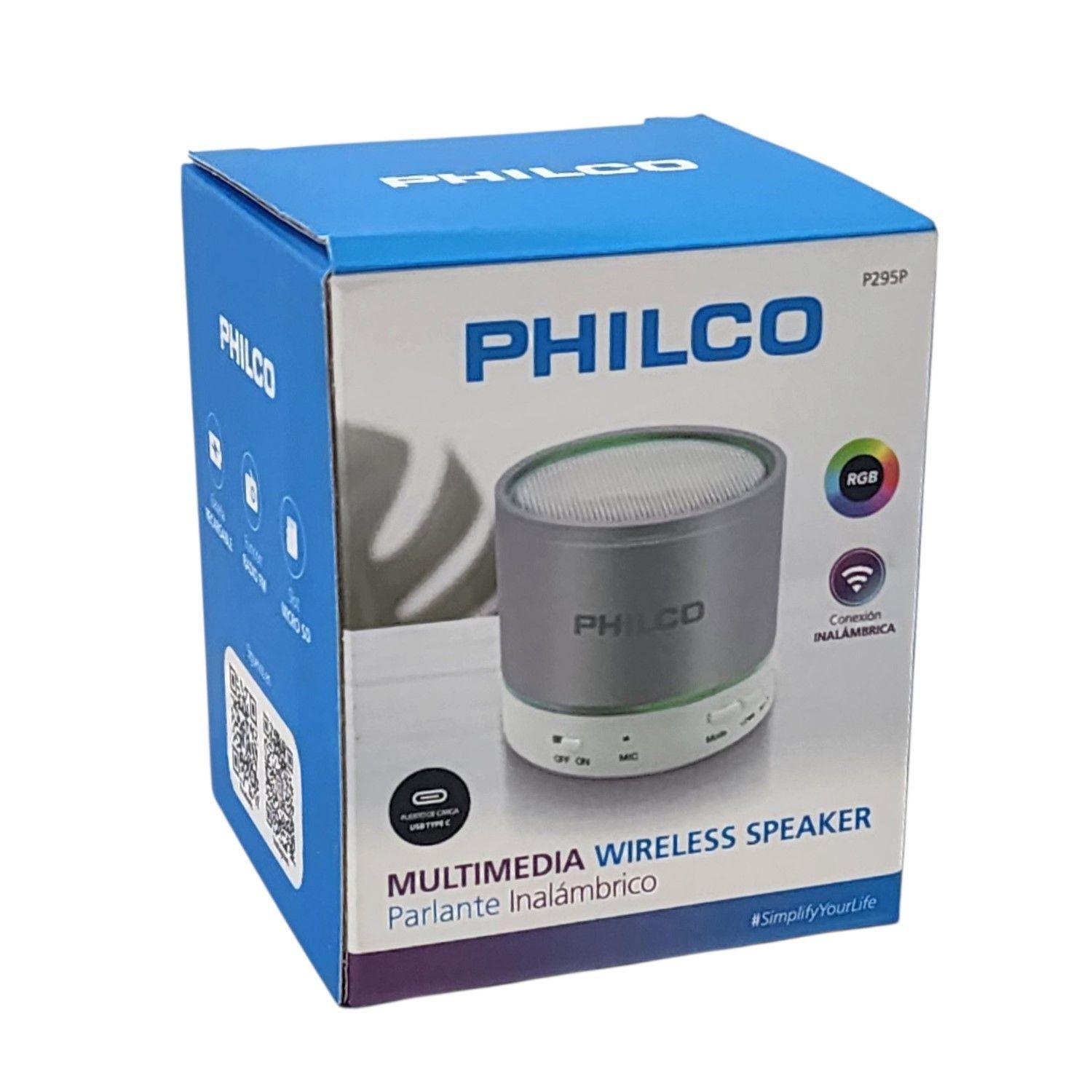 Mini Parlante Portátil Bt 3W USB FM P295 Philco Plata-6