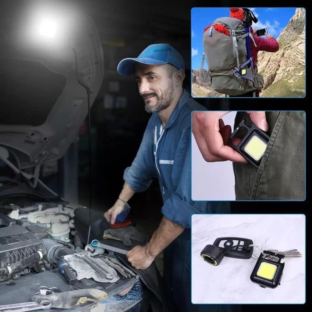 Mini Linterna Llavero Led Cob Recargable Con gancho e Imán -2