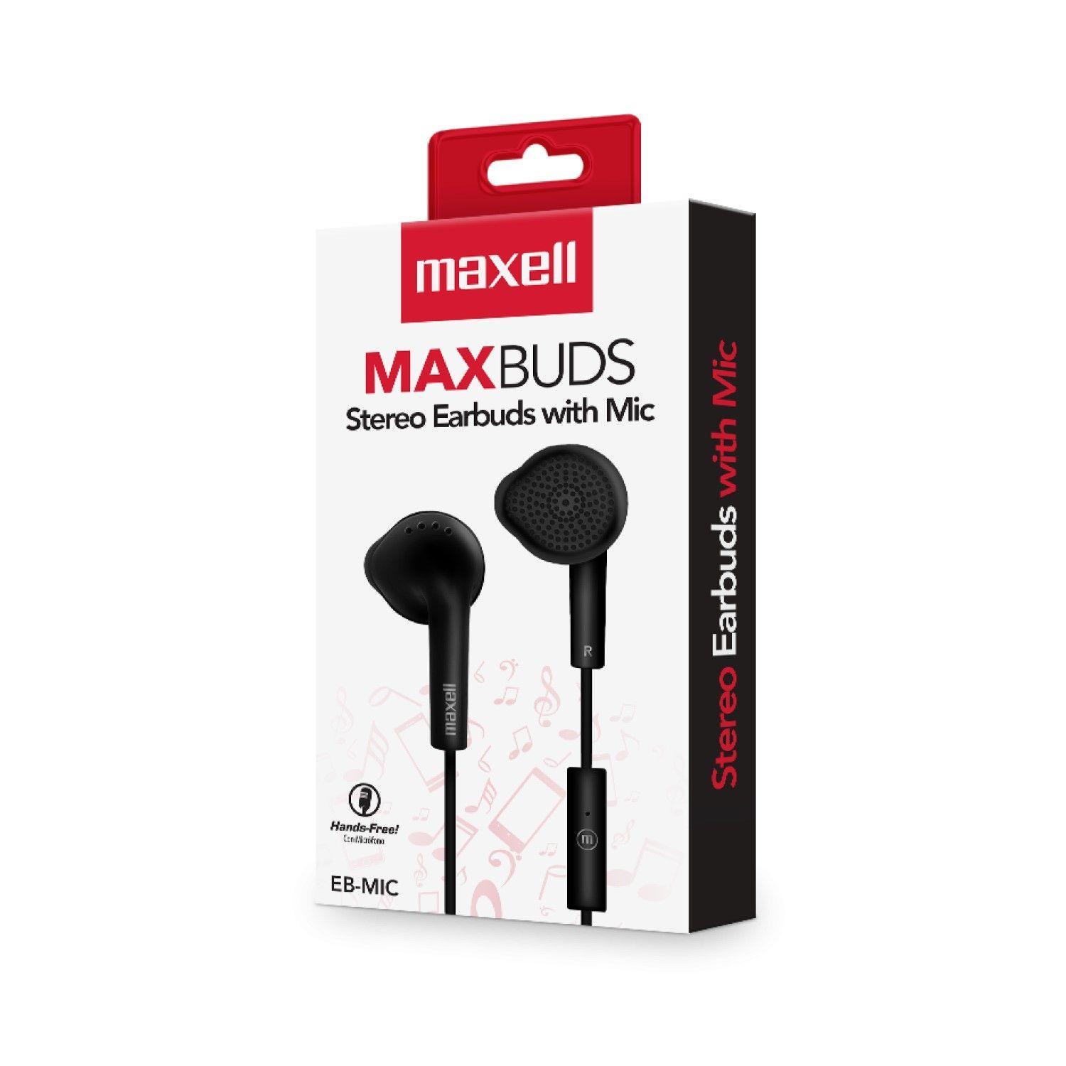 Audífonos Stereo Earbuds con Mic EB-MIC 3.5mm Maxell Negro-2