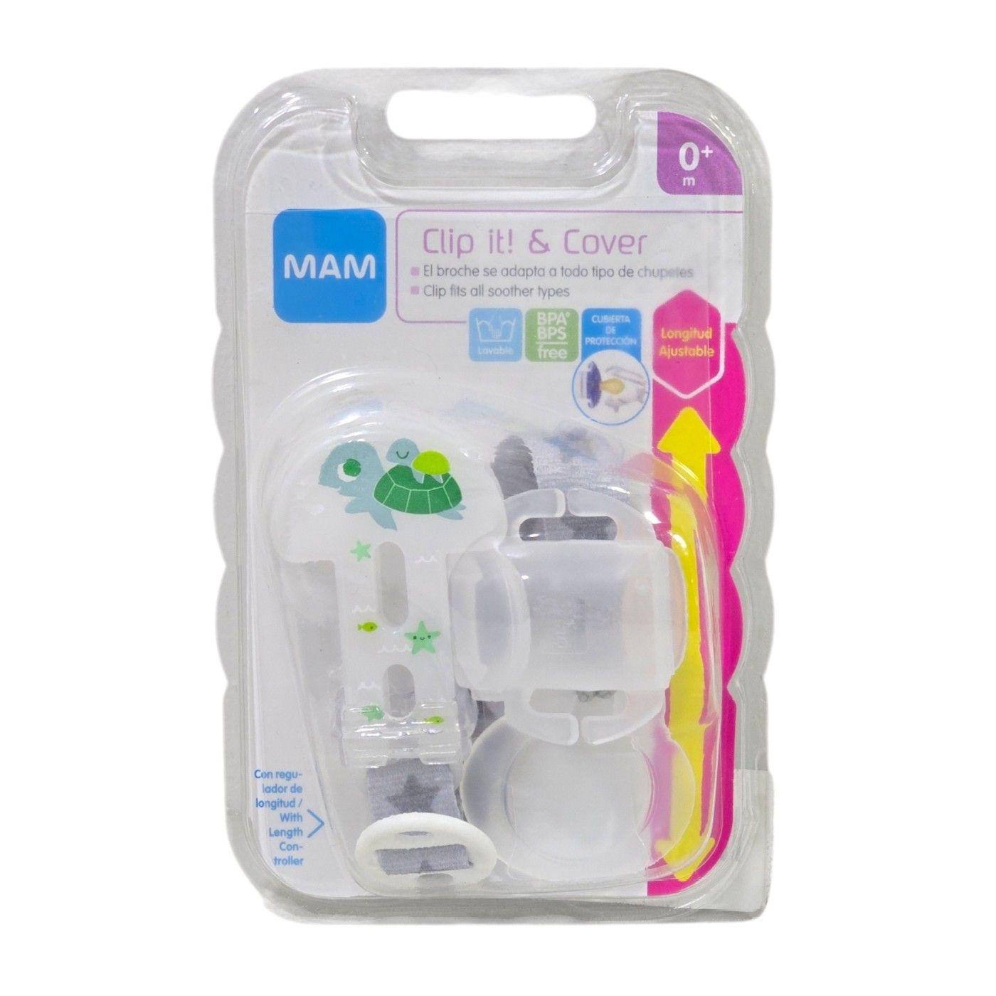 Prendedor Mam Porta Chupete Clip Cobertor Verde/Gris-2