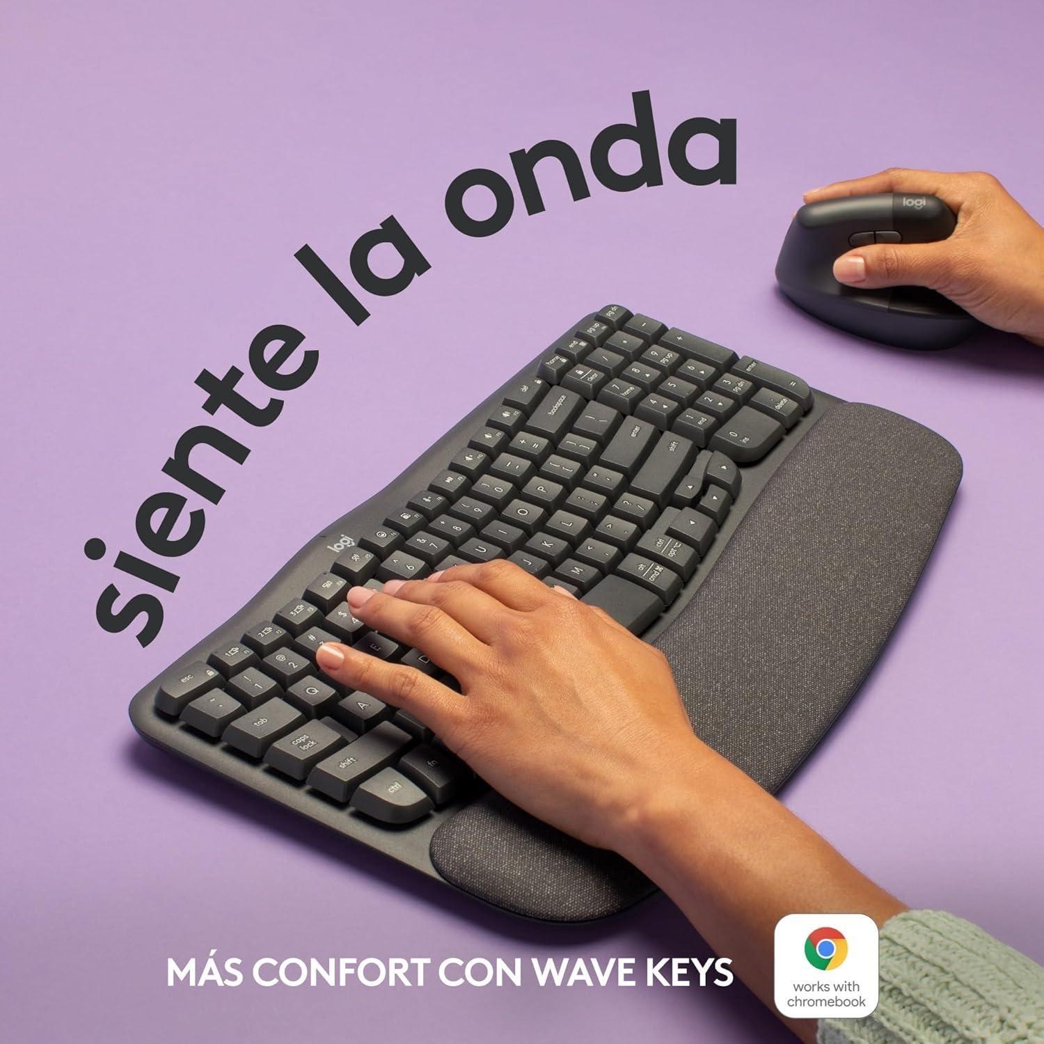 Logitech Wave Keys, Teclado ergonómico inalámbrico-1