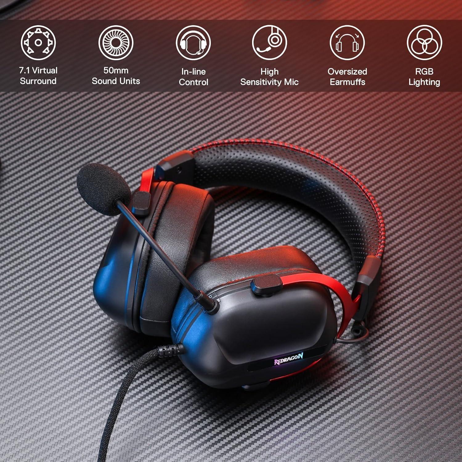 Redragon H312 Audífonos Gamer 7.1 Surround Sound-2