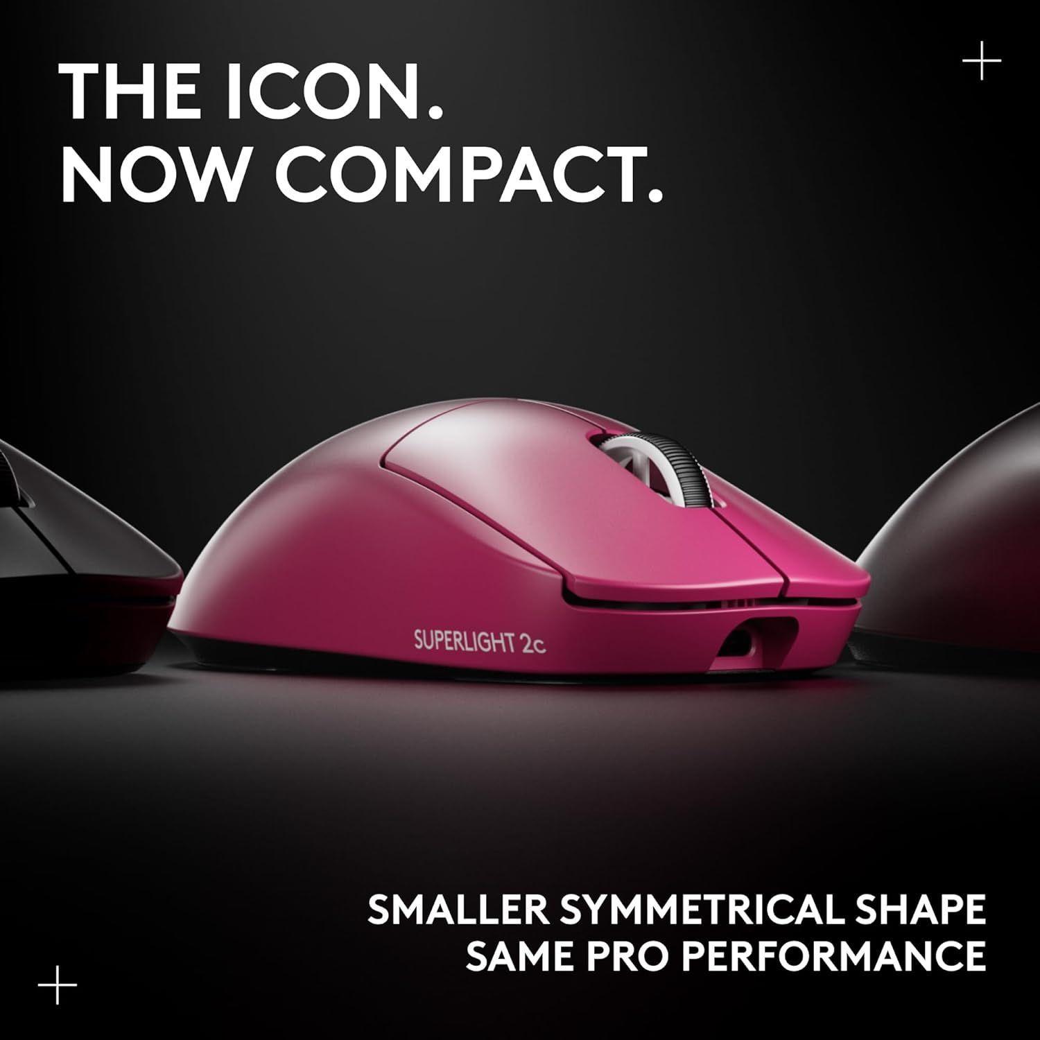 Logitech G PRO X Superlight 2c inal mbrico compacto Rosado-3