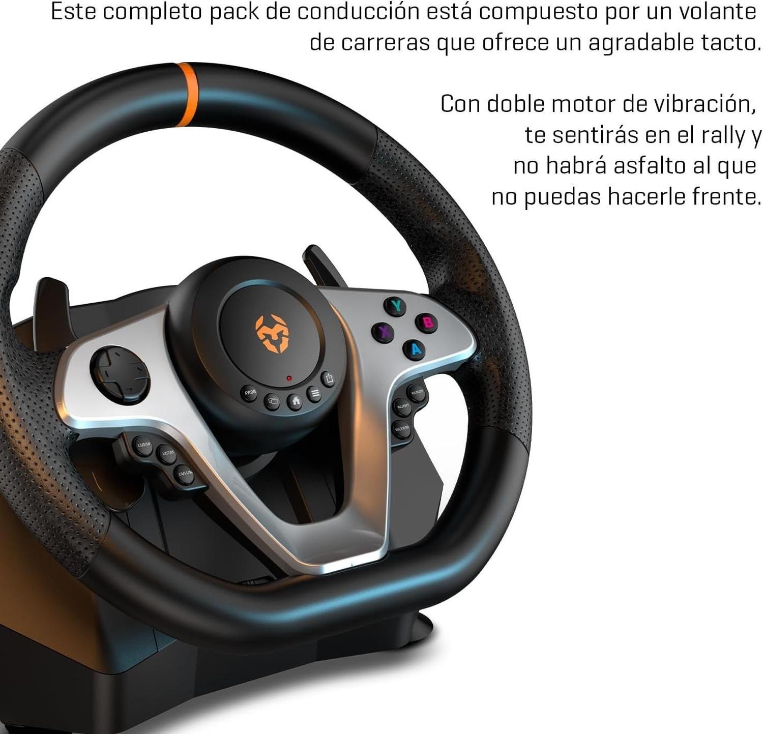 Volante Krom K-WHEEL PRO - volante, pedales y palanca (PC, PS3, PS4, XBOX ONE & SWITCH)-2