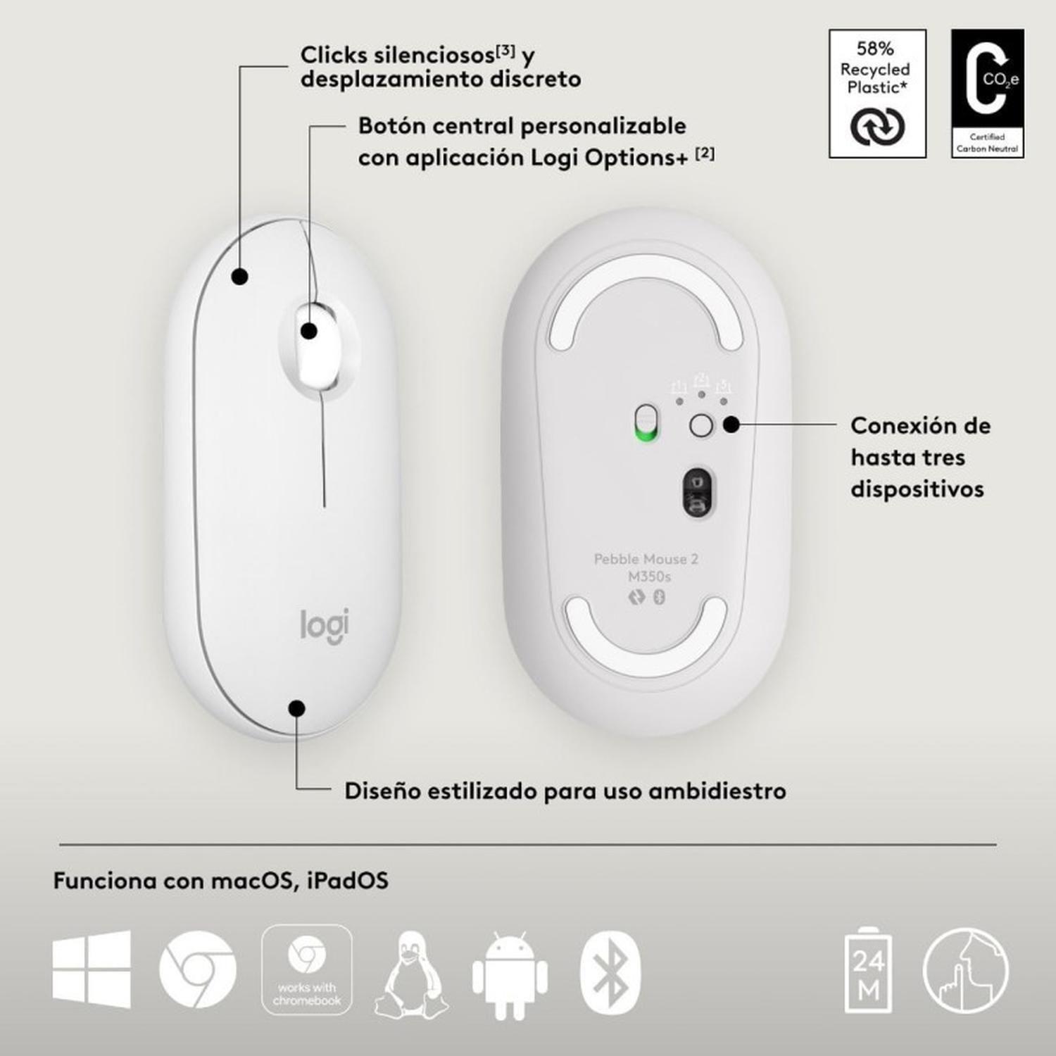 Mouse Pebble 2 M350s, inalámbrico Bluetooth-2