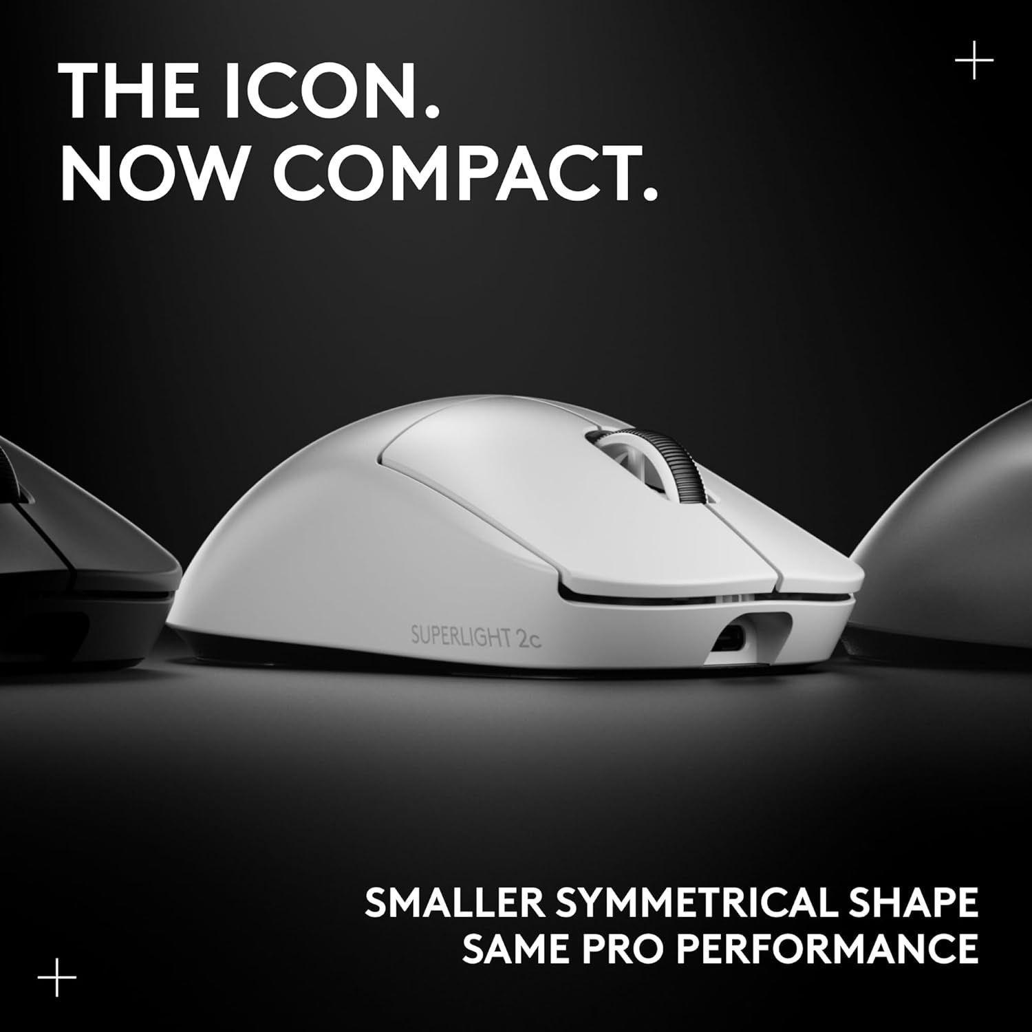 Logitech G PRO X Superlight 2c inal mbrico compacto Blanco-4