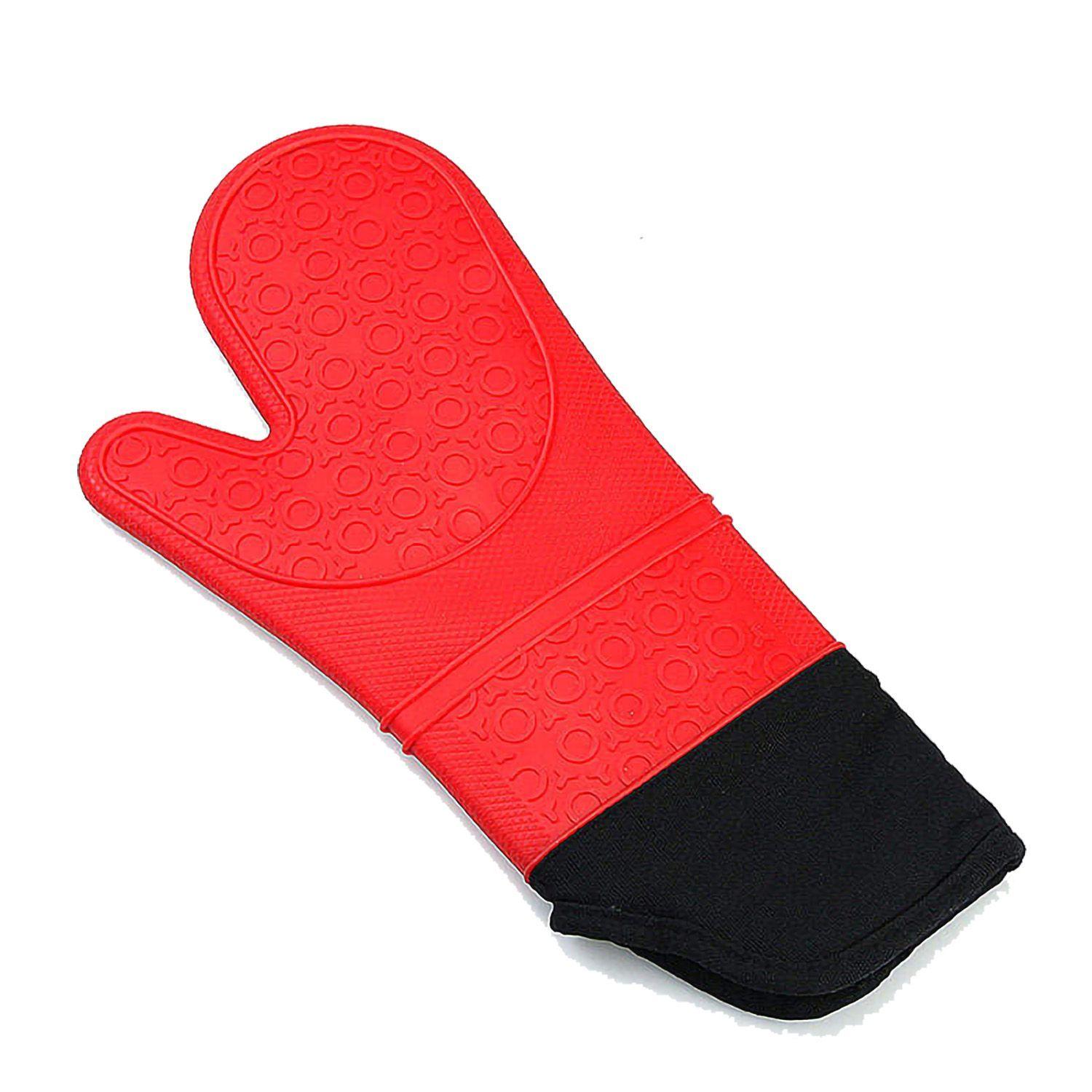 Guante Cocina Silicona Horno Ollas Antideslizante Rojo-0