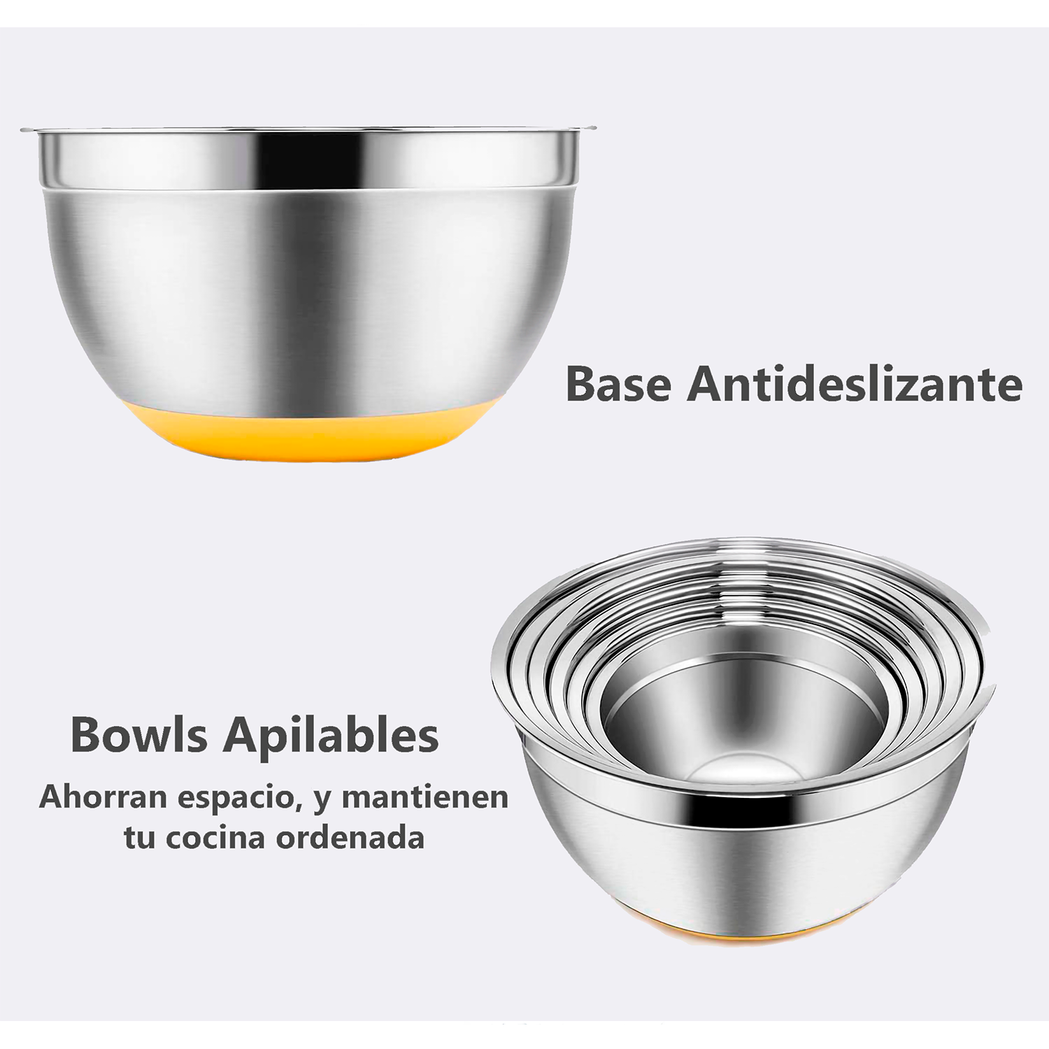 Set Bowls Acero Inoxidable con tapa-3
