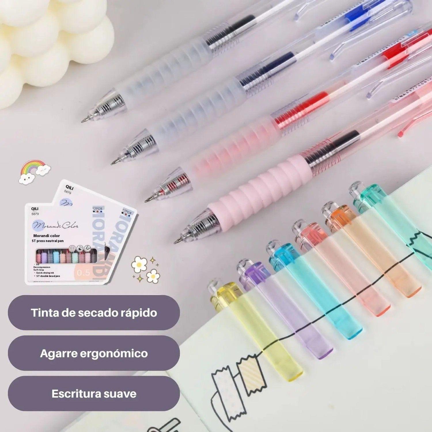 Lápices Gel Qili Morandi Punta 0,5 Mm Tinta Suave-3