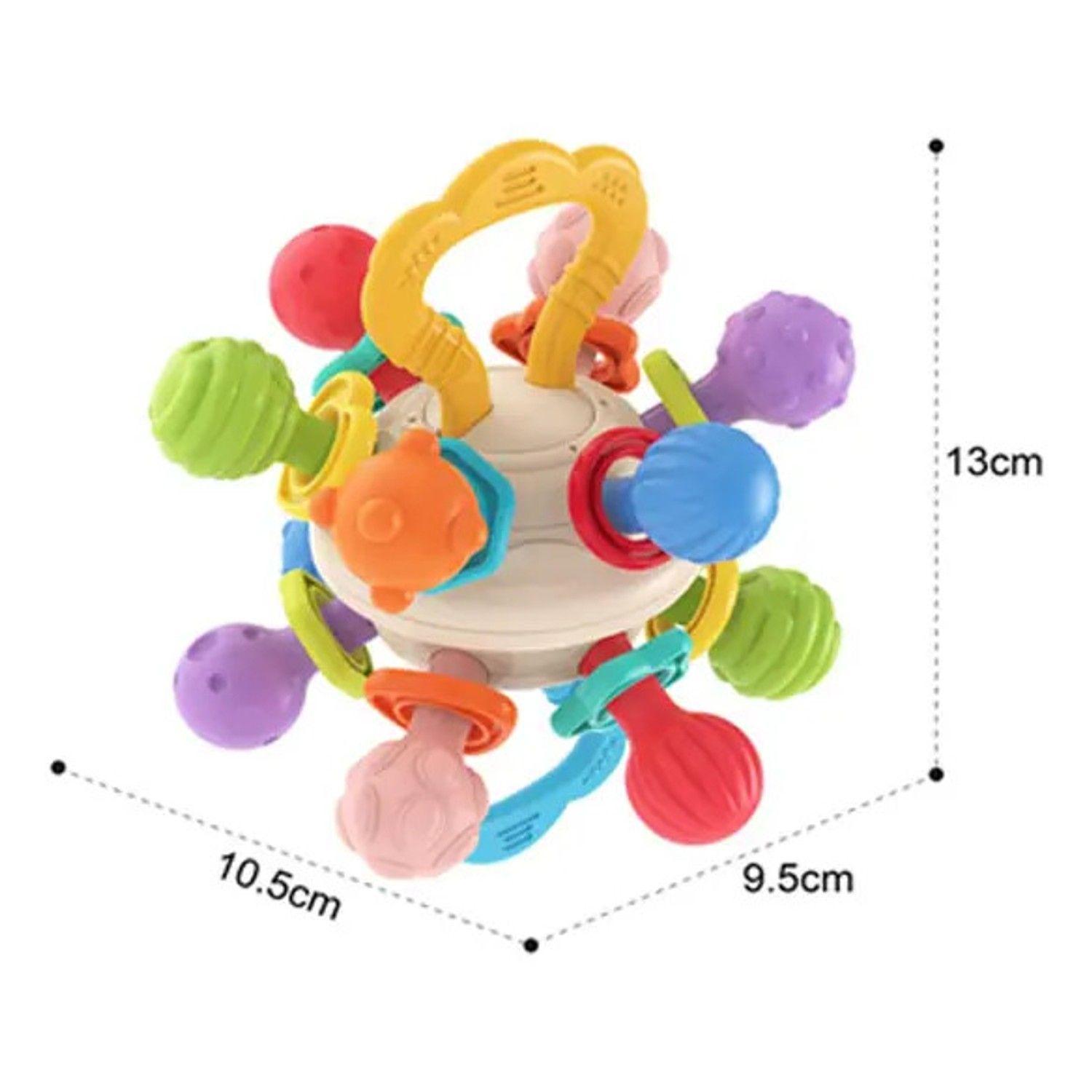 Pelota Mordedor Y Sonajero Sensorial Con Textura Para Bebés-3