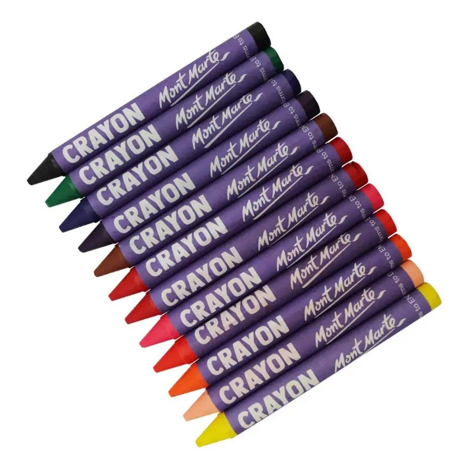12 Lápices De Cera Crayon Jumbo Mont Marte-2