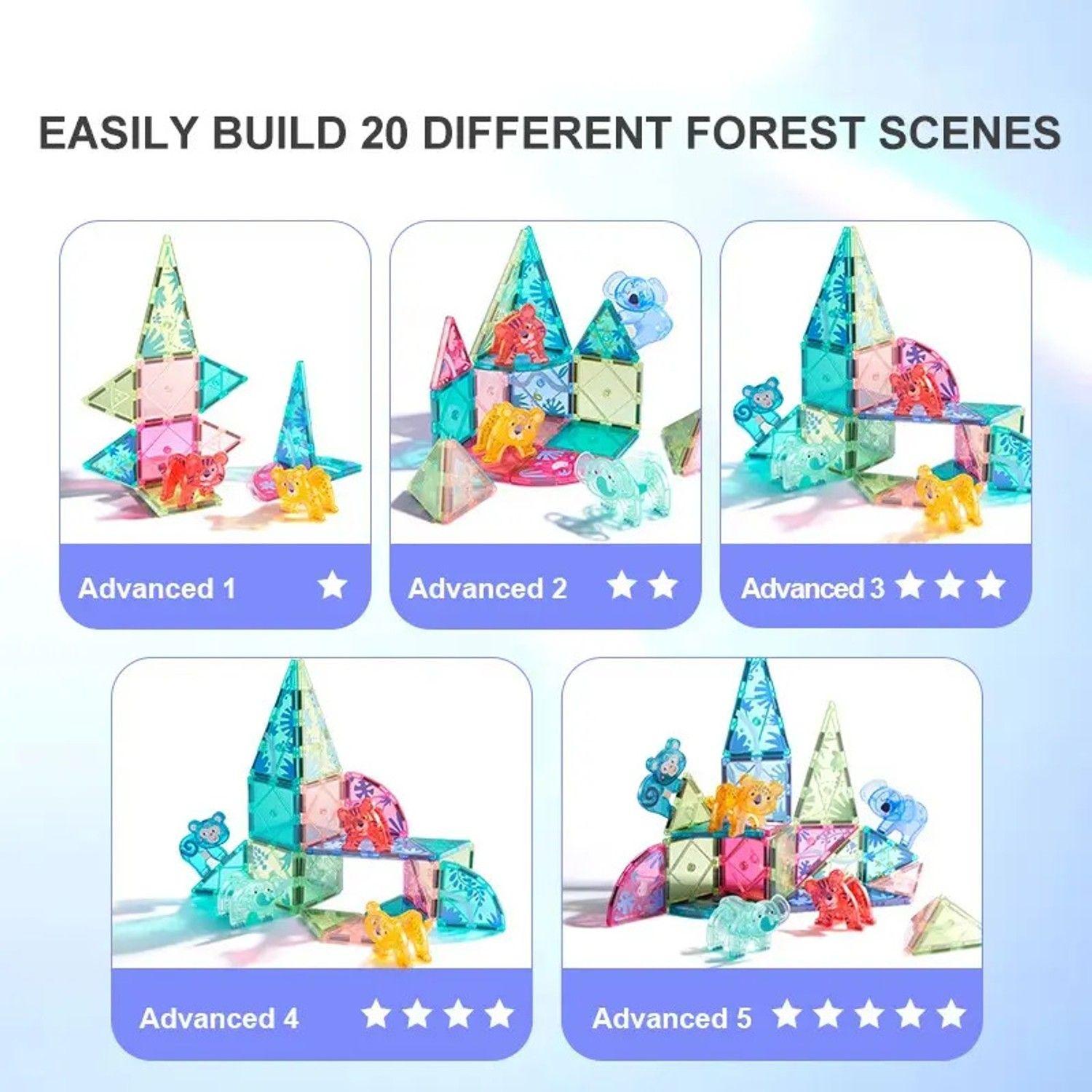 Set De Construcción Bloques Magnéticos De Animales 40 Piezas-3