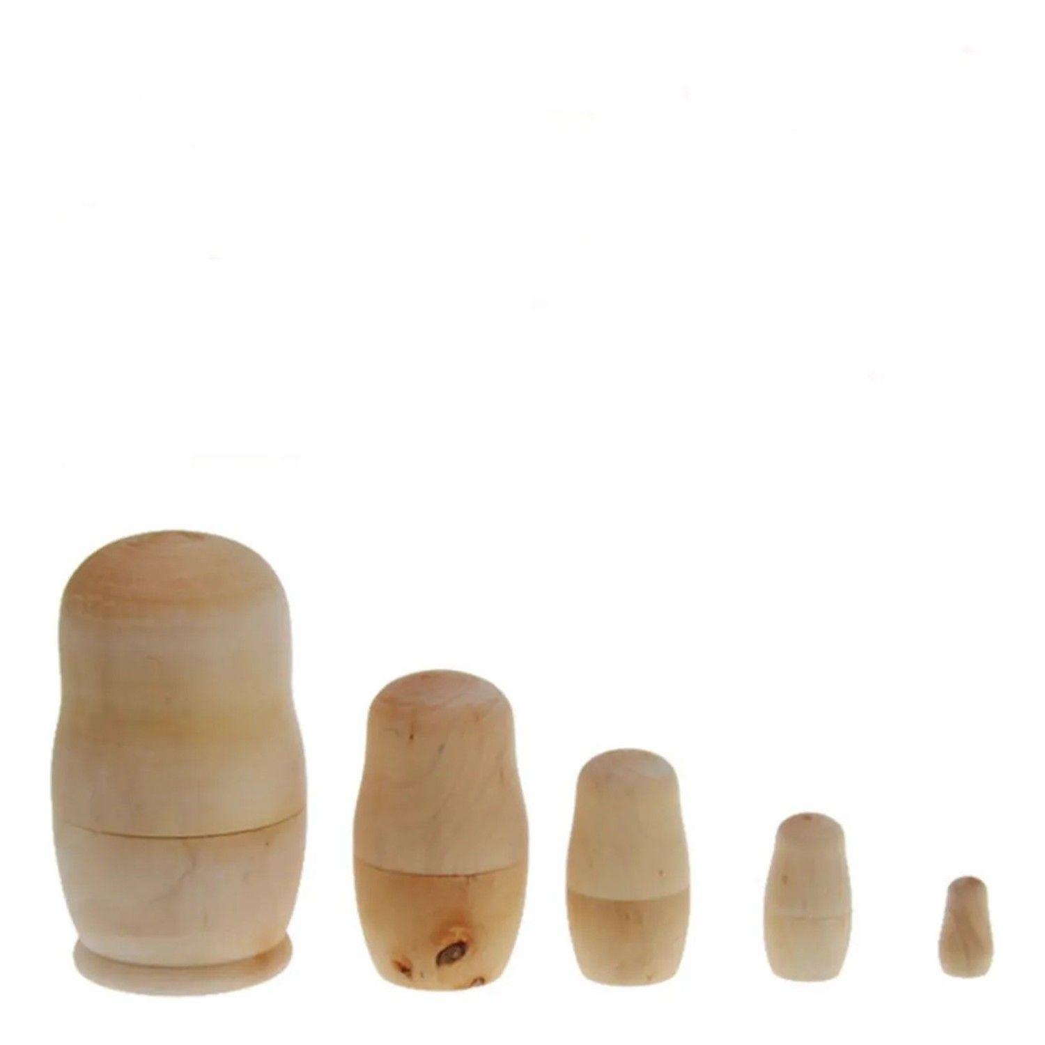 Muñecas Rusas Matryoshka De Madera Para Pintar 5 Piezas 11cm-4