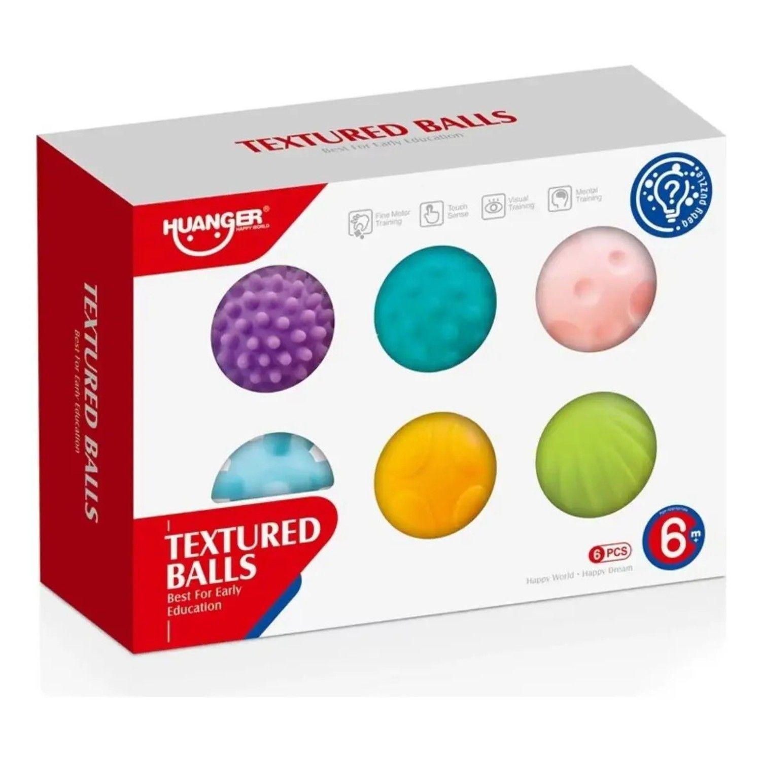 Set 6 Pelotas Sensoriales Didácticas Para Bebé Con Texturas-2