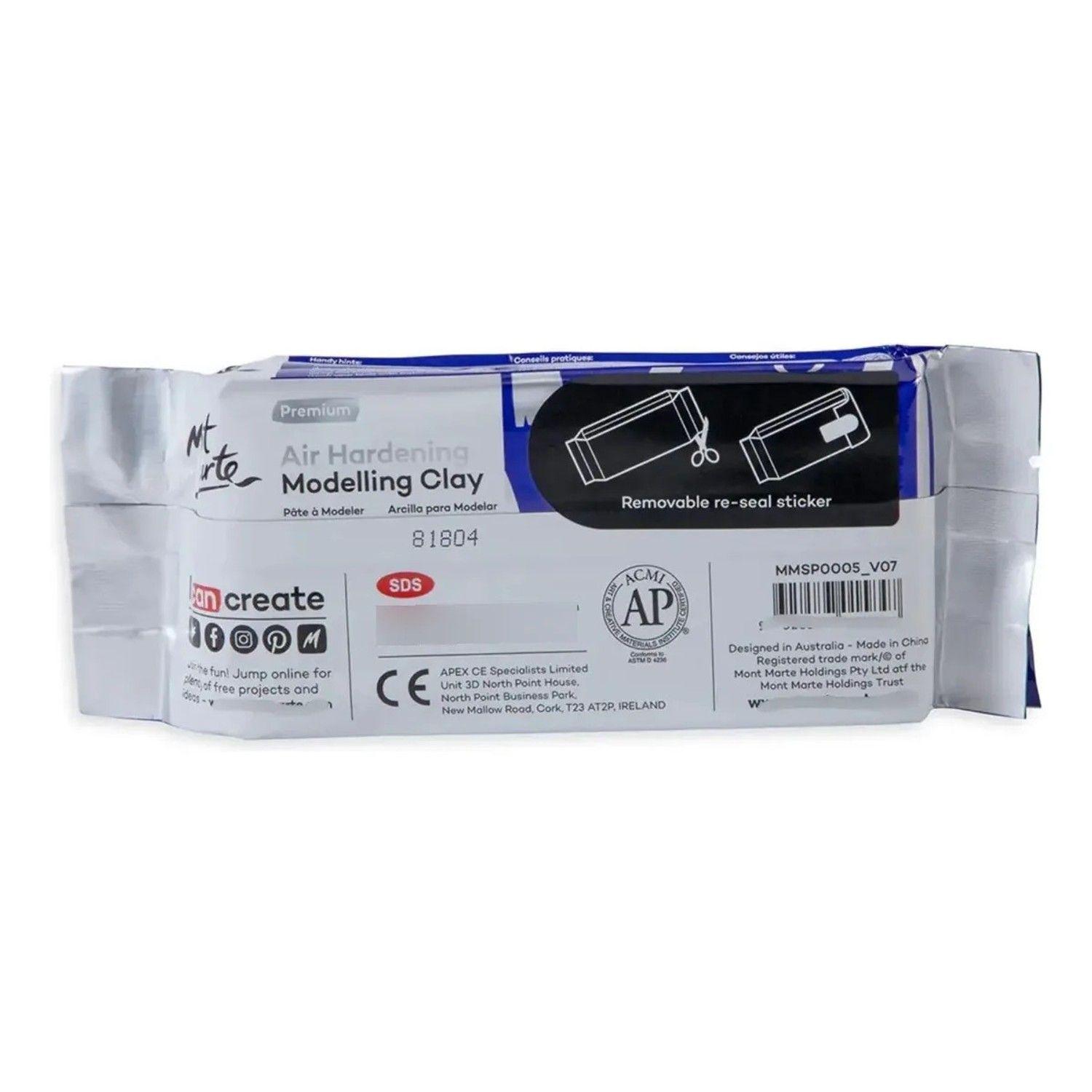 Arcilla Para Modelar Secado Al Aire Blanco 500 Gr Mont Marte-6