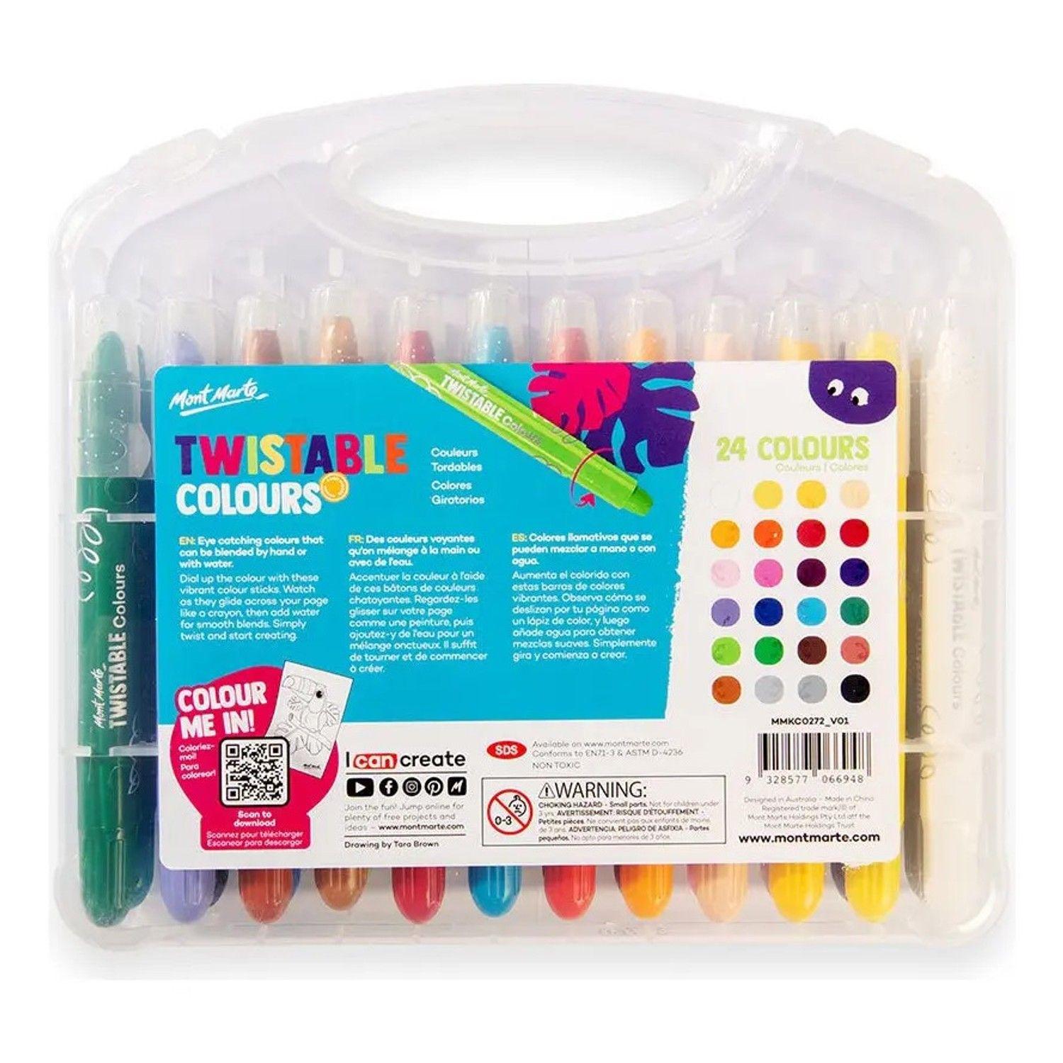 Lápices De Colores Barras Giratorias 24 Unidades Mont Marte-7
