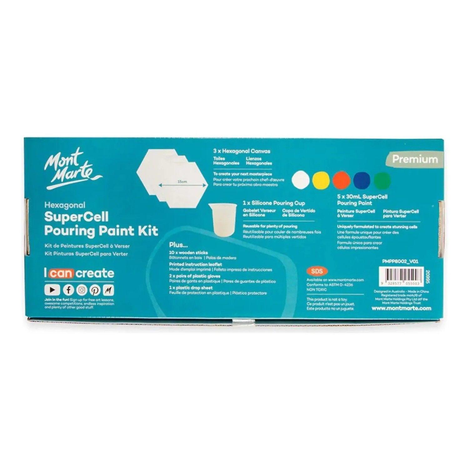 Set Inicial Pintura Acrílica Pouring 23 Pcs Mont Marte-6