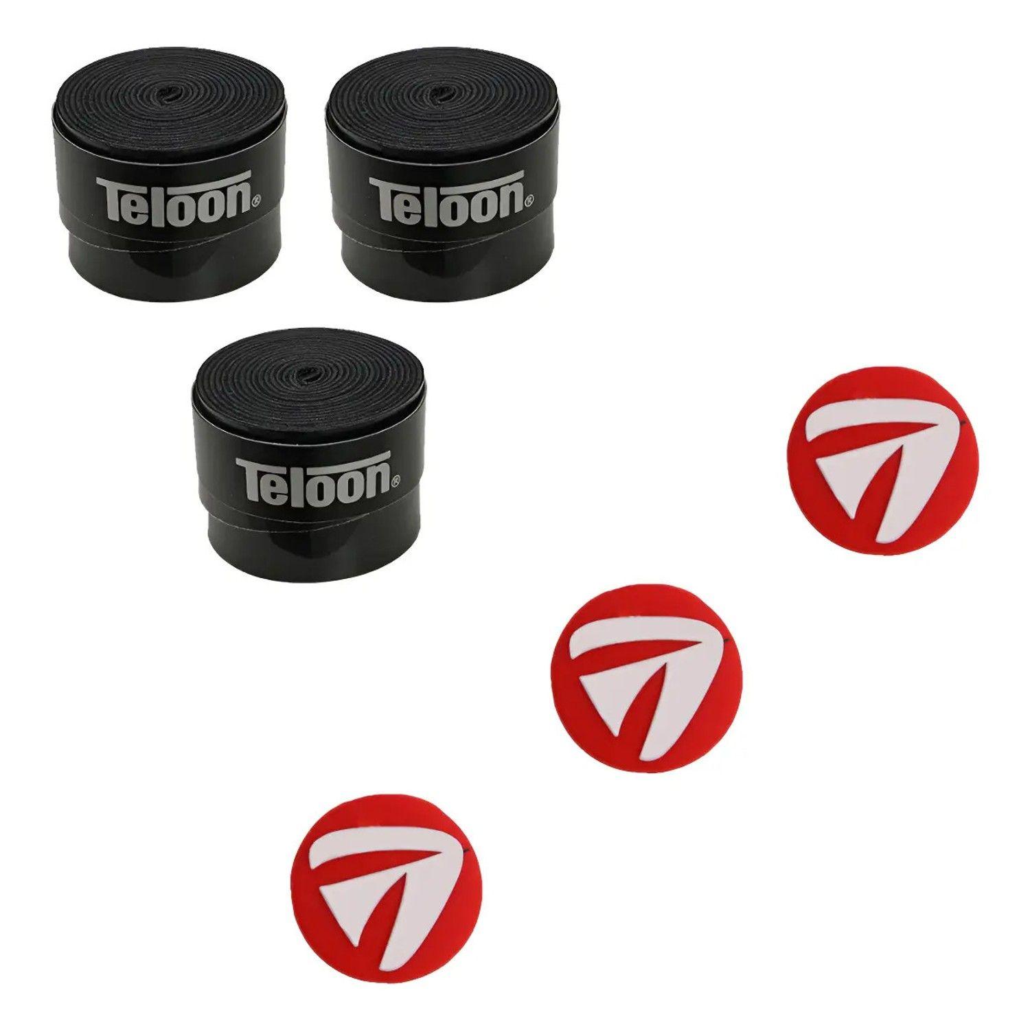 Pack 3 Overgrip Tenis Y 3 Antivibradores Teloon-0