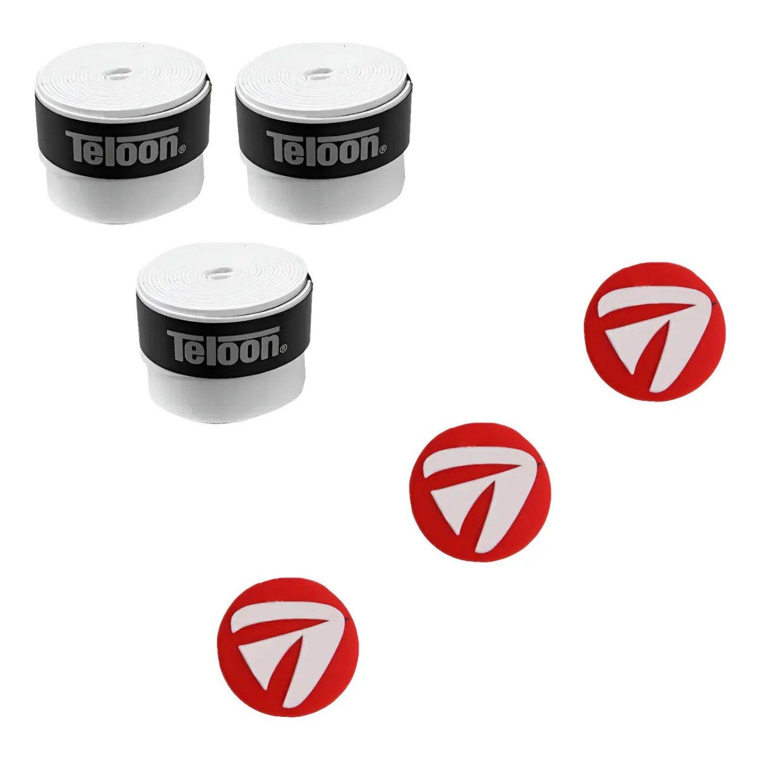 Pack 3 Overgrip Tenis Y 3 Antivibradores Teloon-0