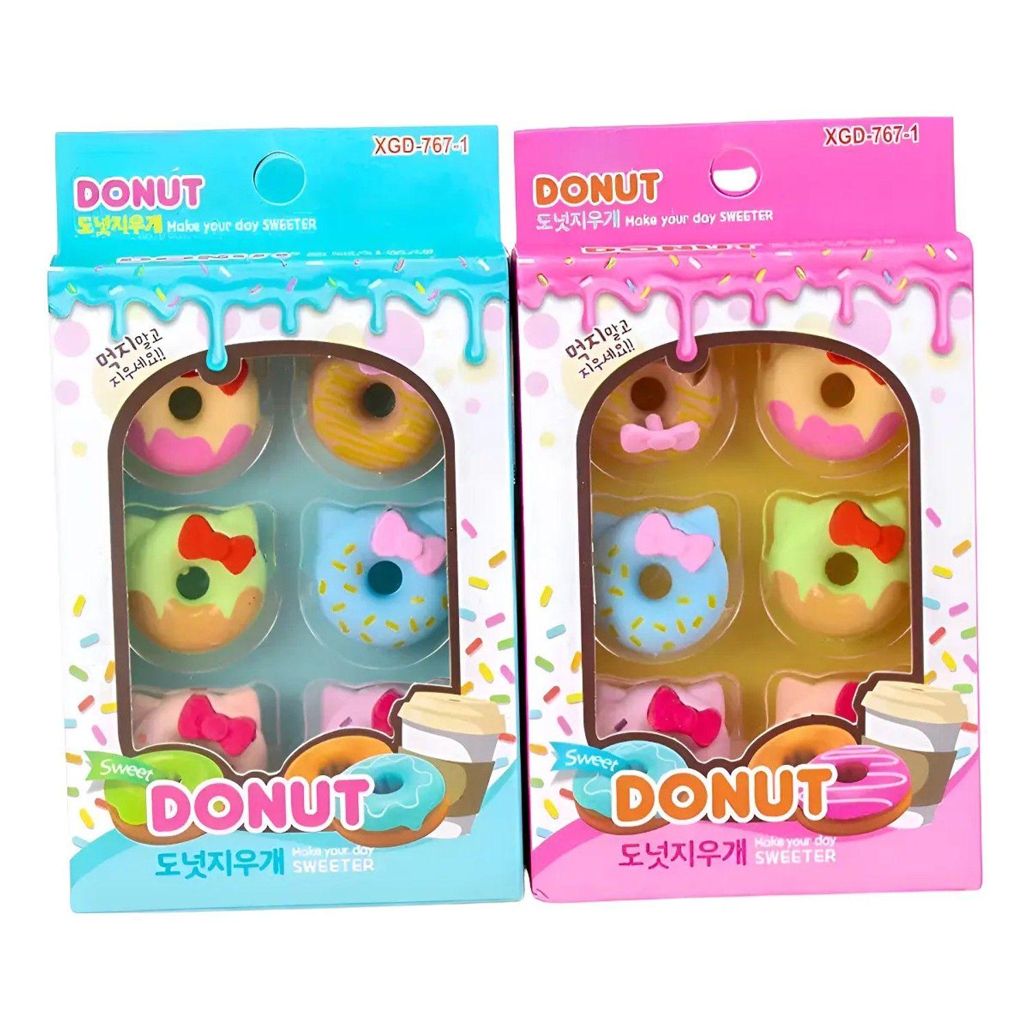 Pack 12 Gomas De Borrar De Donut Kawaii X 2 Cajas De 6 Pcs-0