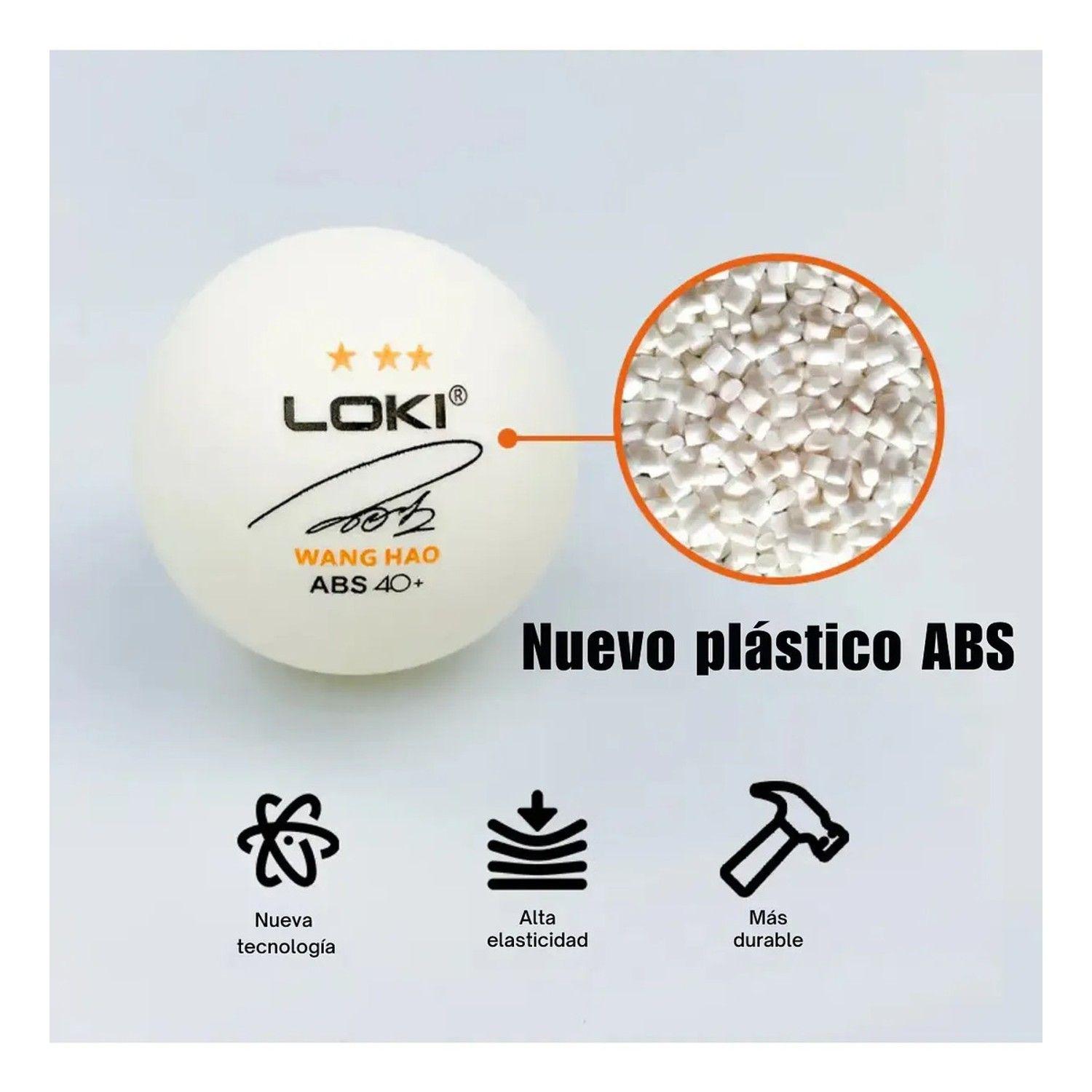 Set 12 Pelotas Ping Pong Pro 3 Estrellas Abs 40+ Loki-1