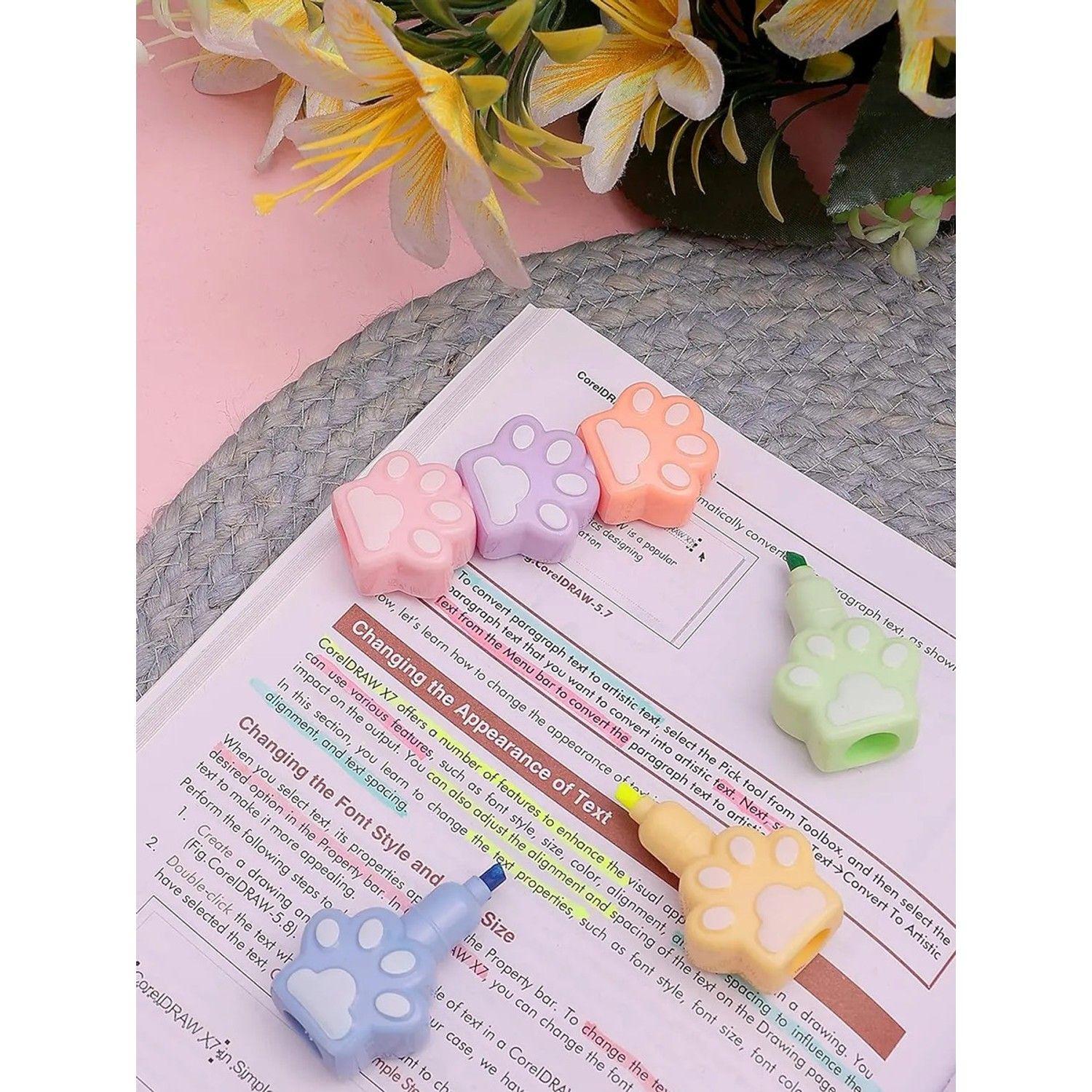 Destacadores Apilables Patita De Gato Kawaii 6 Colores-3