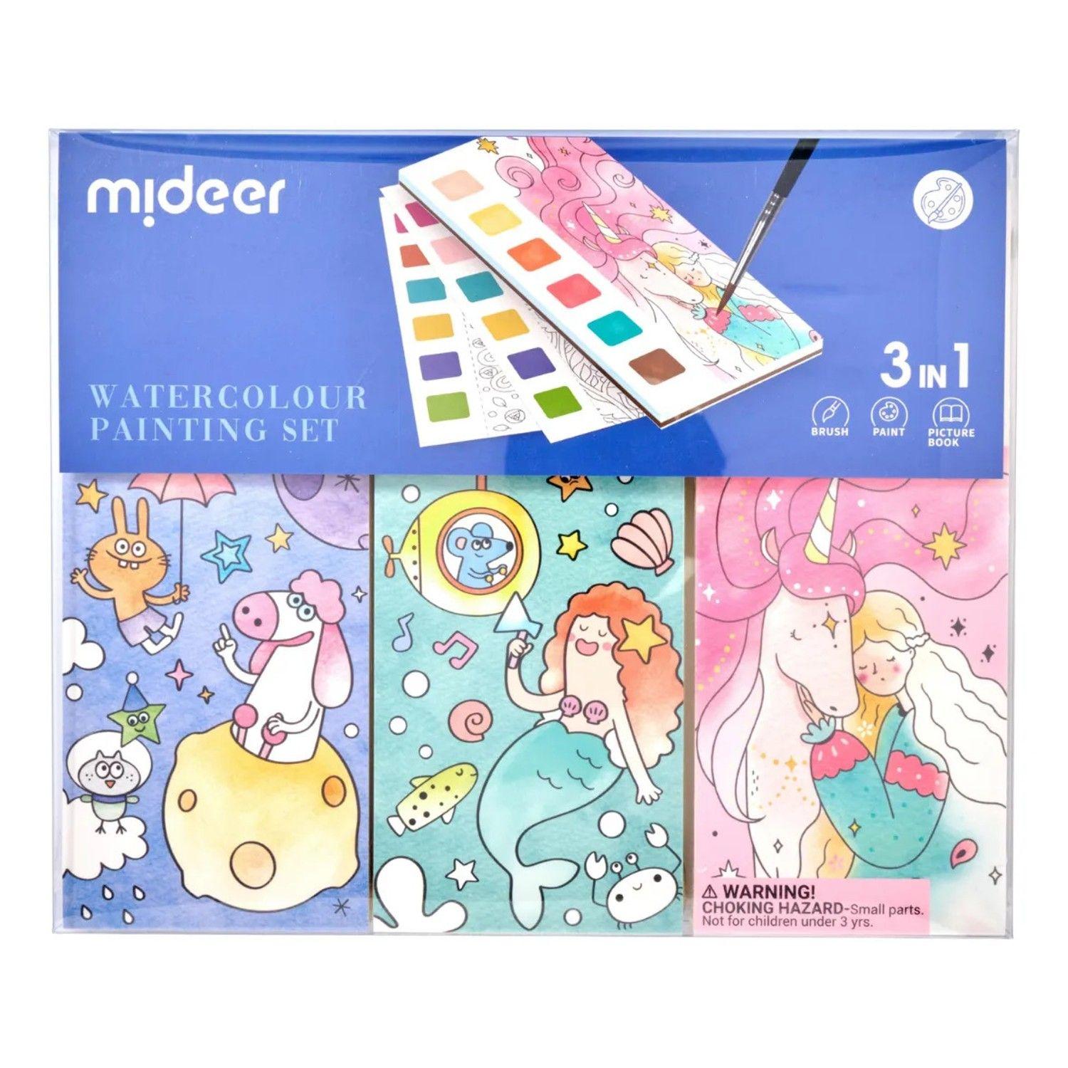 Set De 3 Libretas De Acuarela Para Pintar Con Pincel Mideer-0