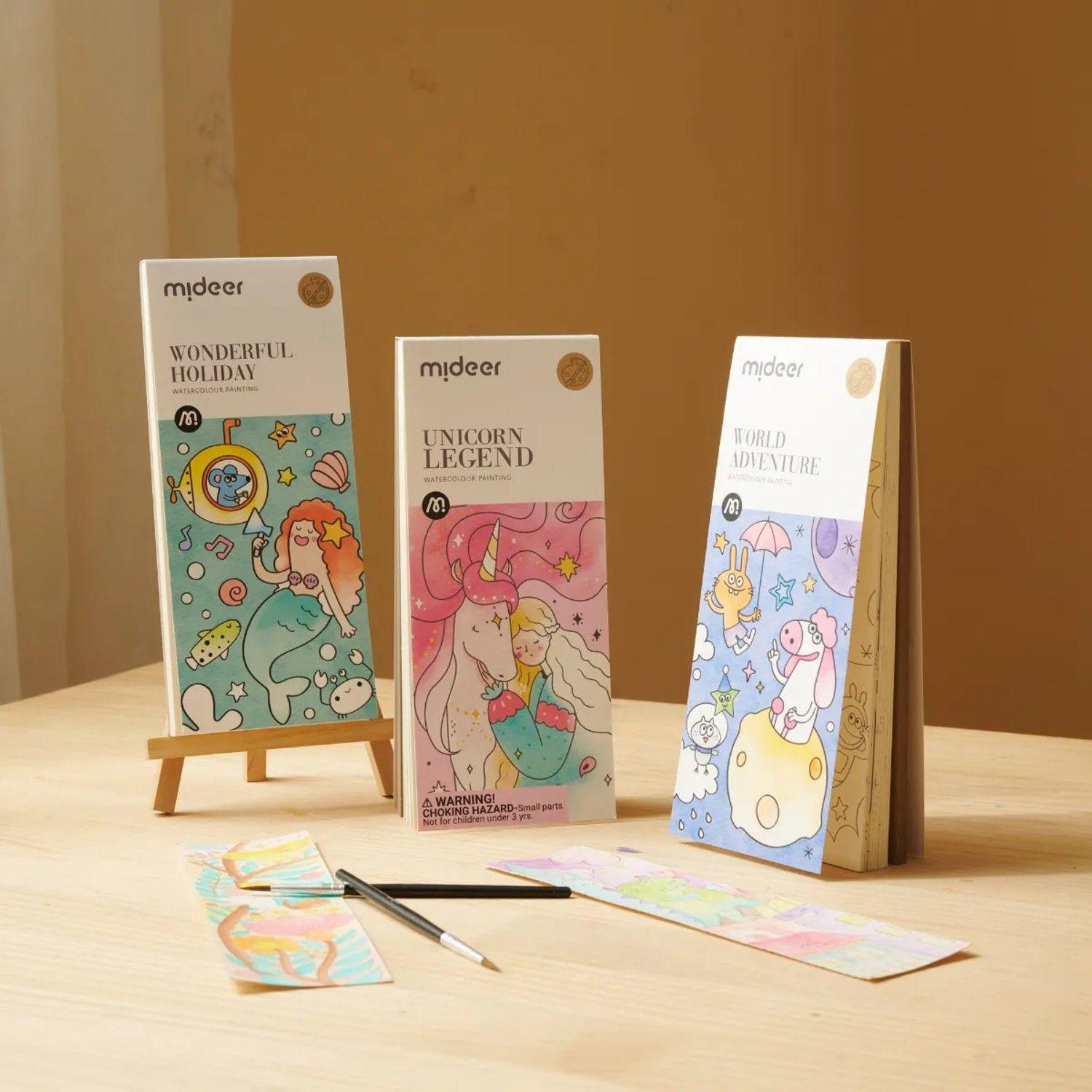 Set De 3 Libretas De Acuarela Para Pintar Con Pincel Mideer-3