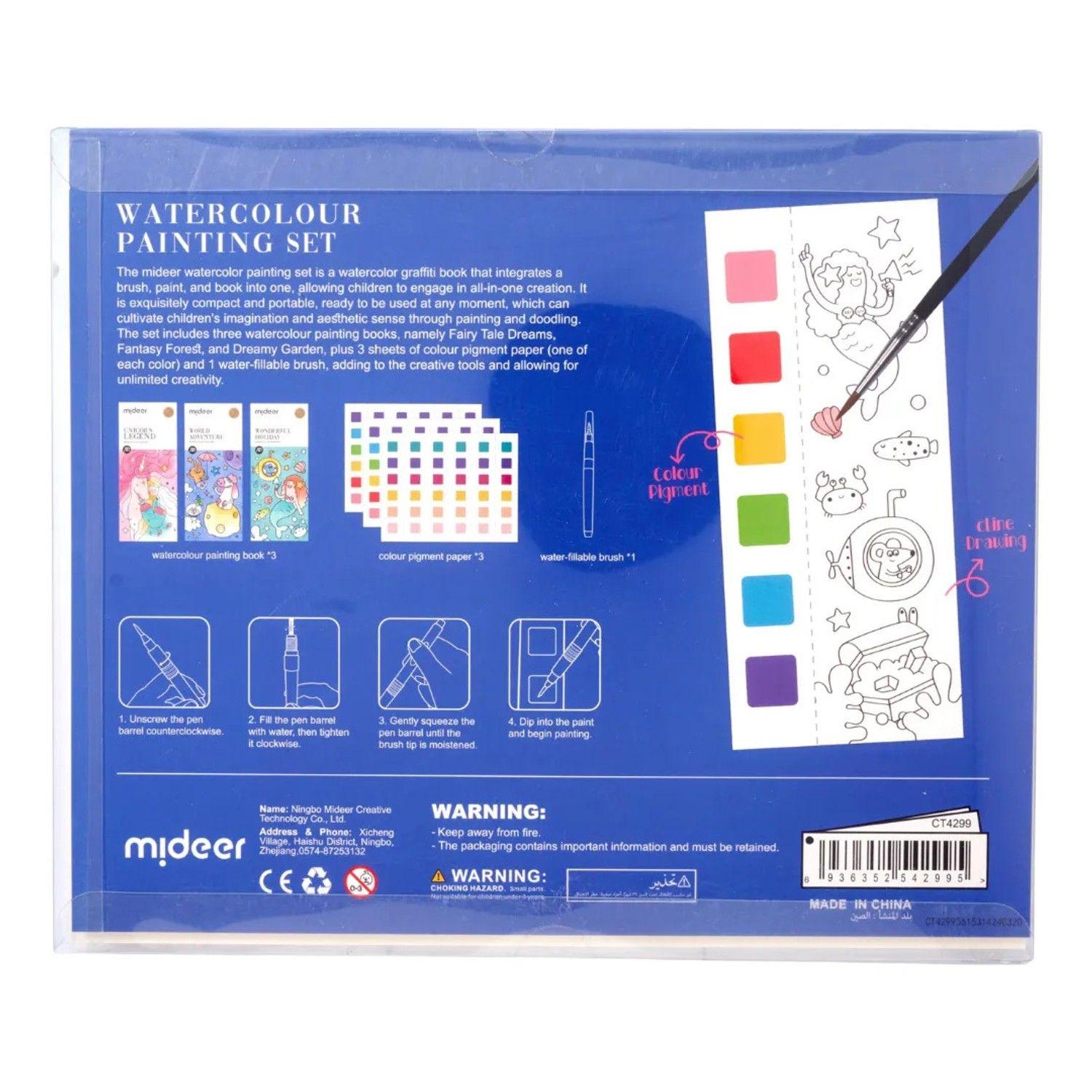 Set De 3 Libretas De Acuarela Para Pintar Con Pincel Mideer-4