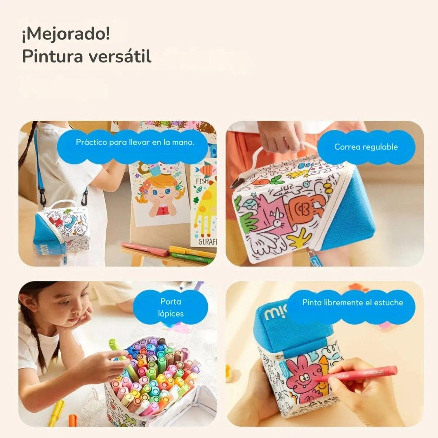 Set 24 Lápices Acrílicos Pincel Con Bolso Pintable Mideer-2