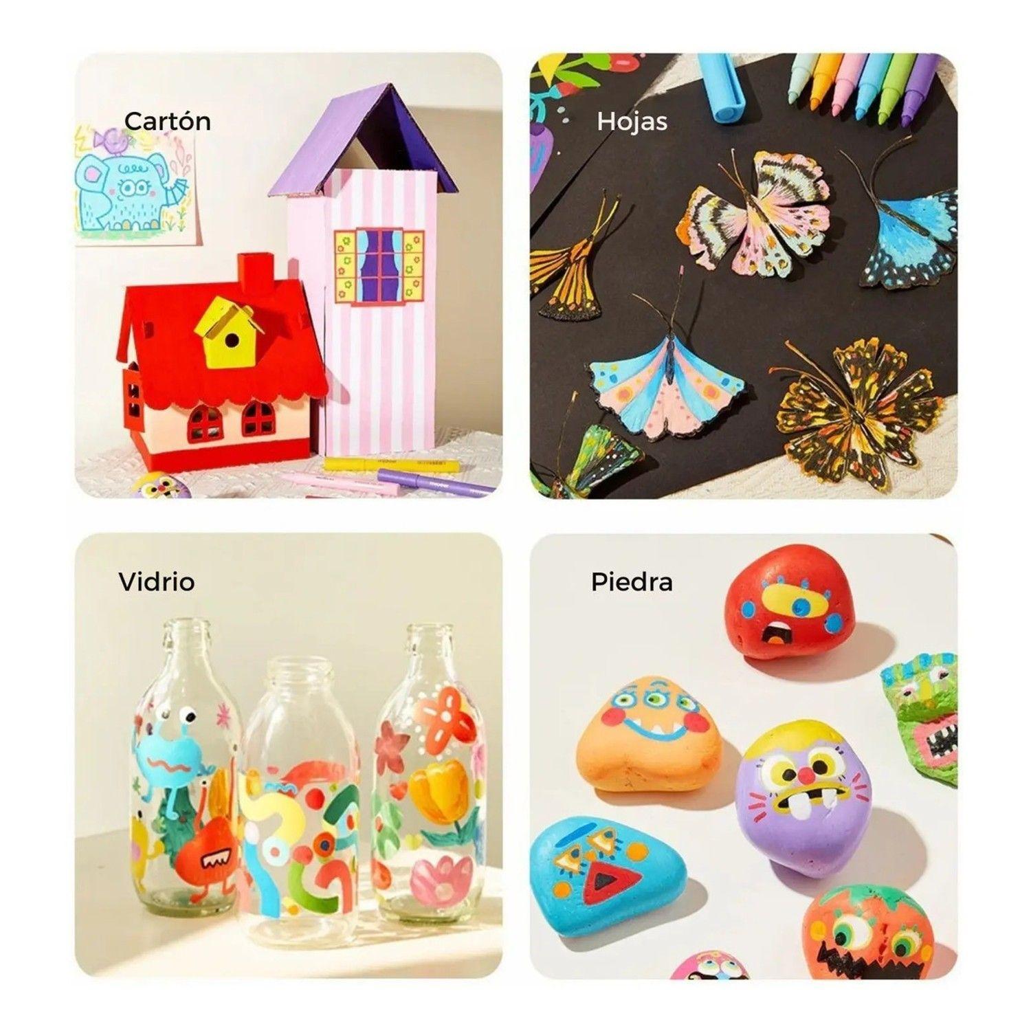 Set 24 Lápices Acrílicos Pincel Con Bolso Pintable Mideer-7