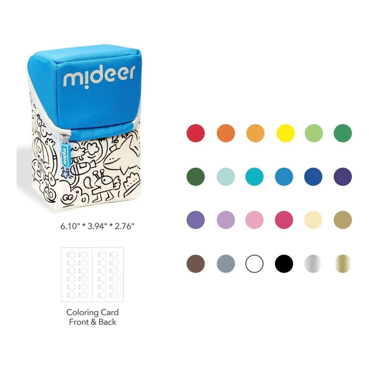 Set 24 Lápices Acrílicos Pincel Con Bolso Pintable Mideer-8