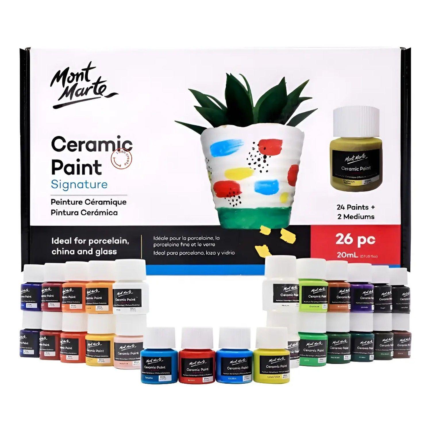 Set De 26 Pinturas Para Cerámica Y Porcelana 20ml Mont Marte-0