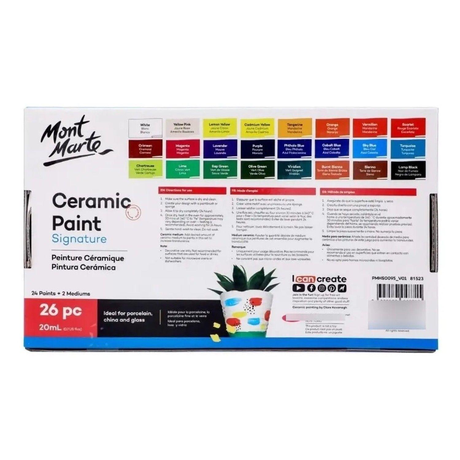 Set De 26 Pinturas Para Cerámica Y Porcelana 20ml Mont Marte-7