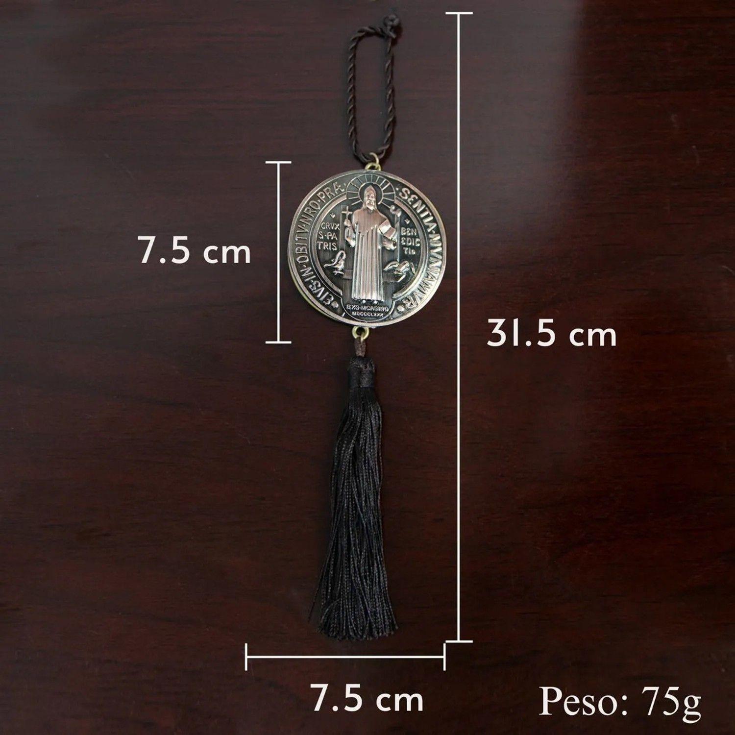 Medalla De Bronce De San Benito Protector Del Hogar 7,5 Cm-2