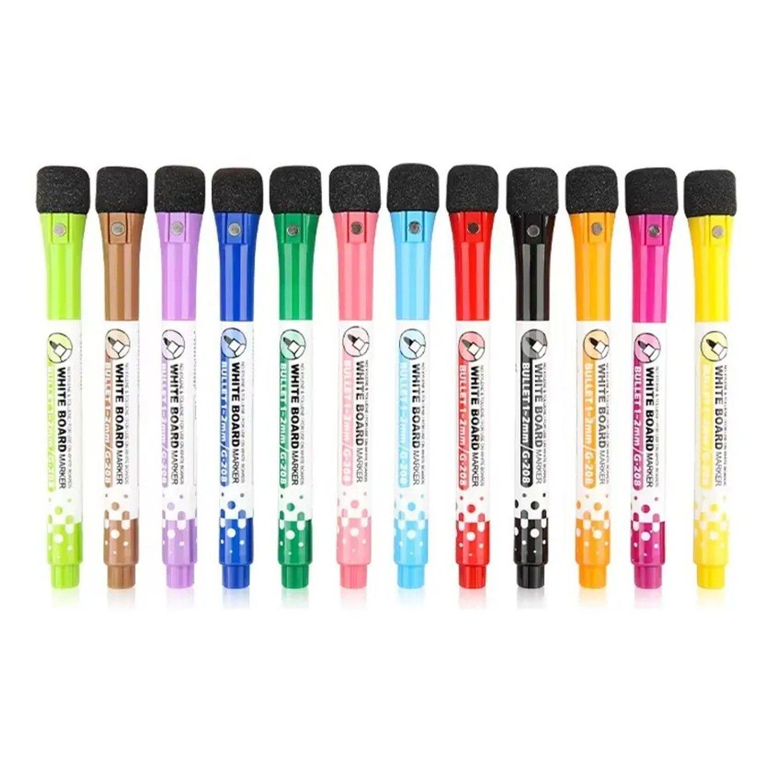 Marcadores Magnéticos De Pizarra 12 Colores-0