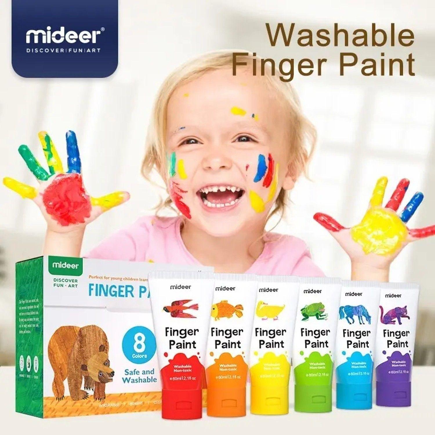Pintura De Dedos 8 Colores - Mideer-1