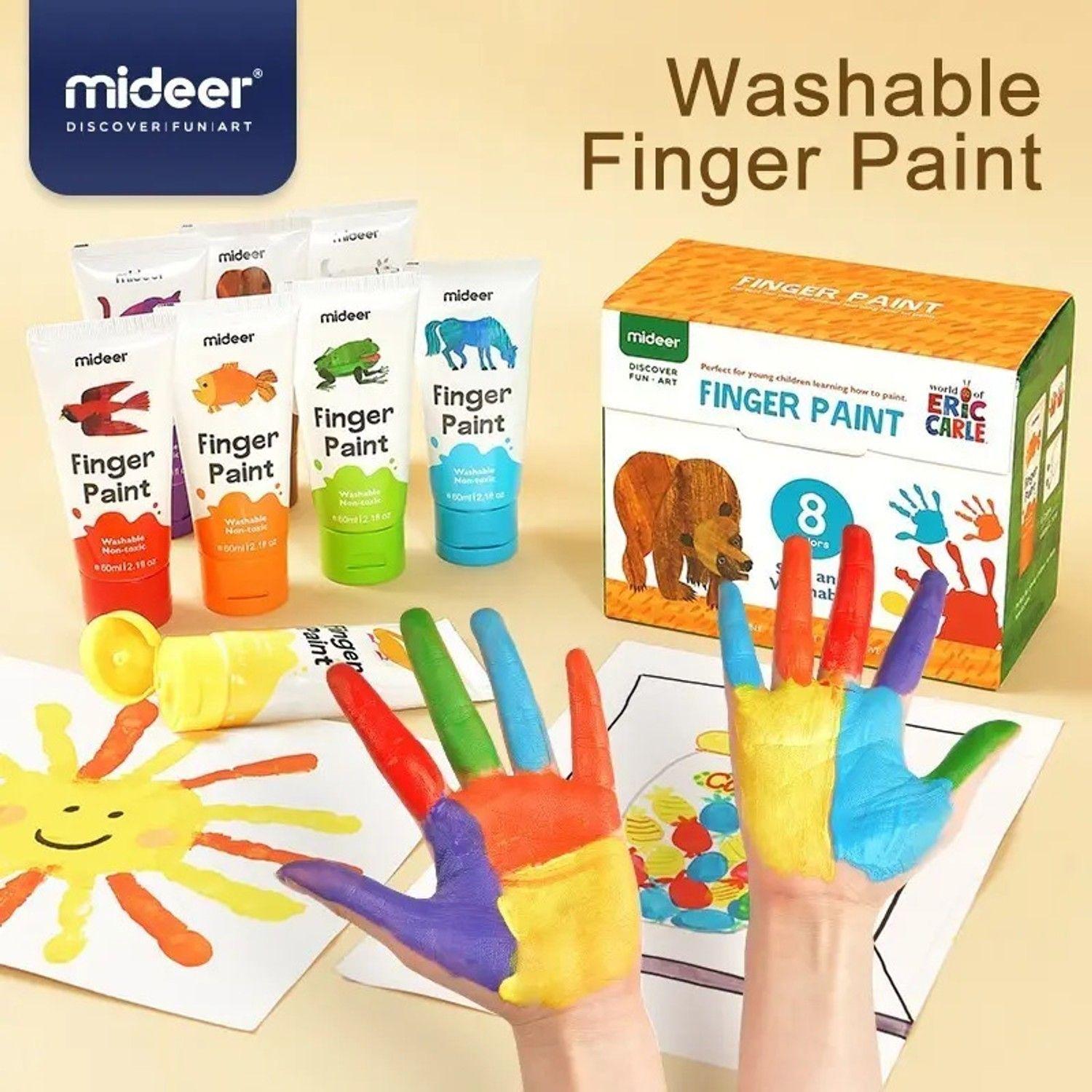 Pintura De Dedos 8 Colores - Mideer-2