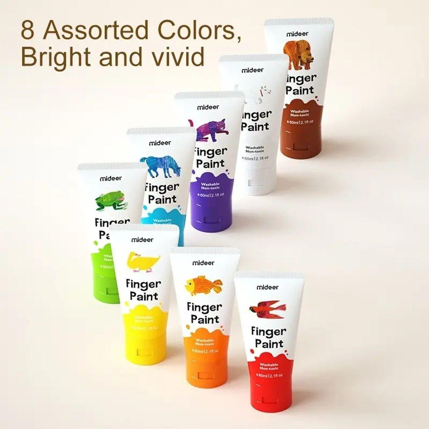Pintura De Dedos 8 Colores - Mideer-4