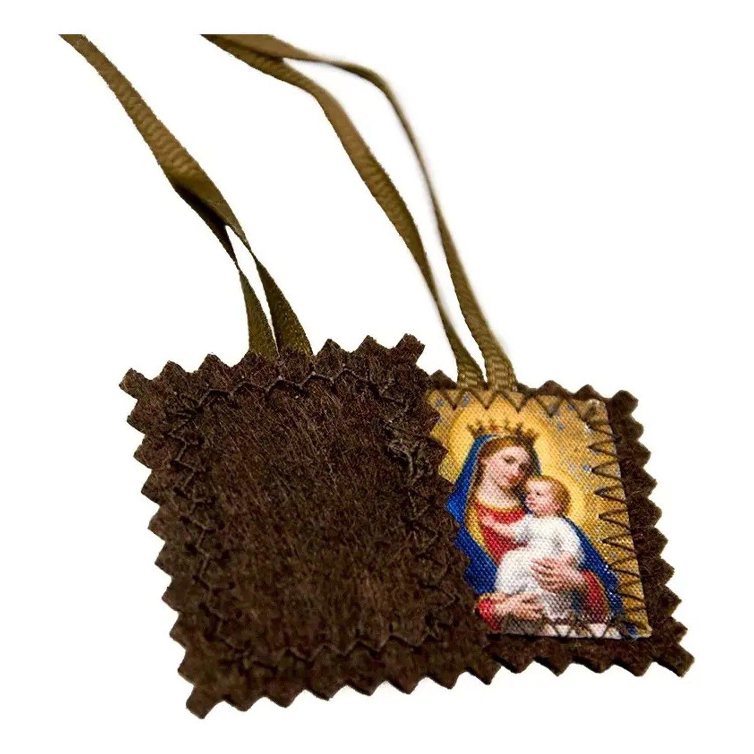 Escapulario Virgen Del Carmen Sagrado Corazón De Jesús María-3
