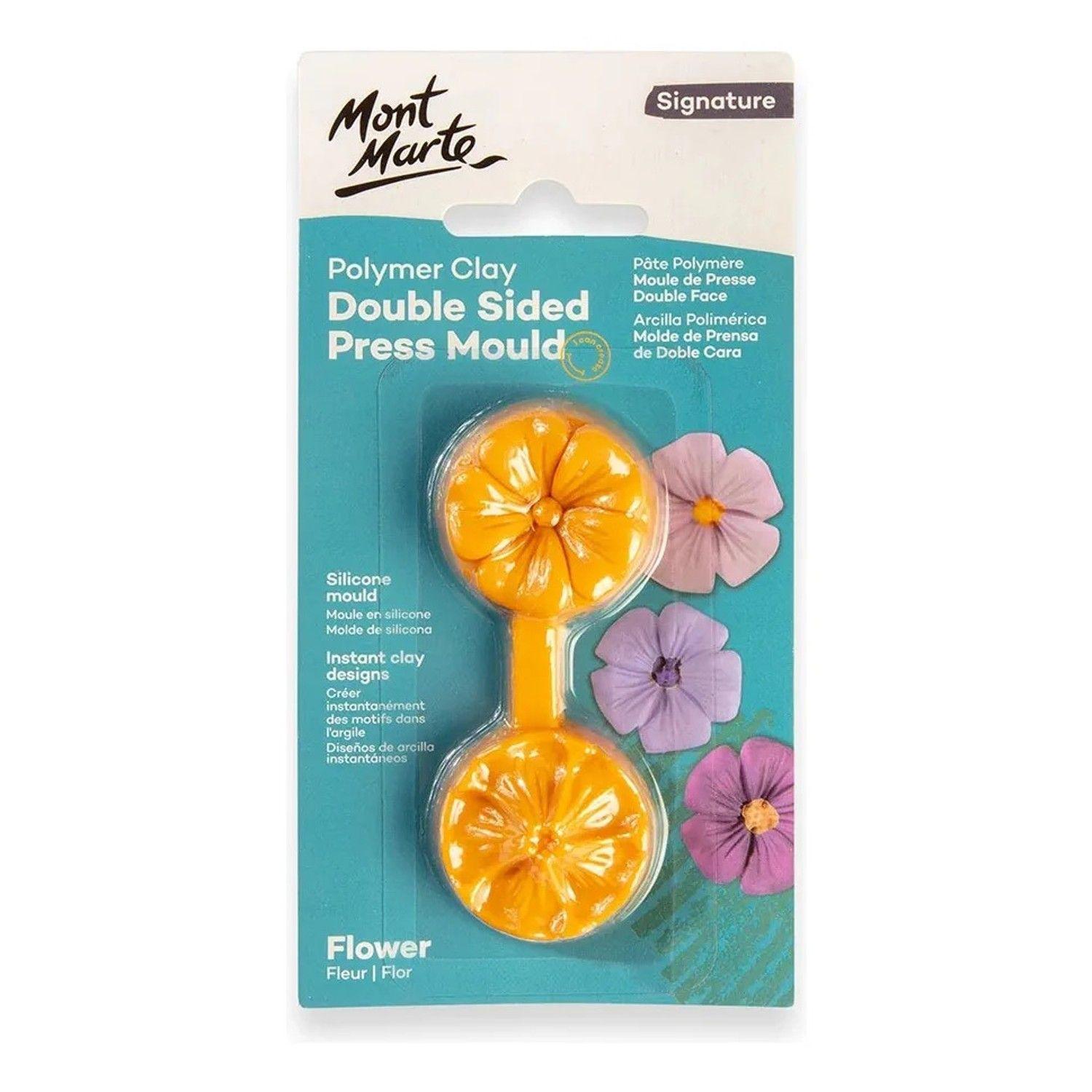 Molde  Prensa Doble Cara Flor Arcilla Polimérica Mont Marte-0
