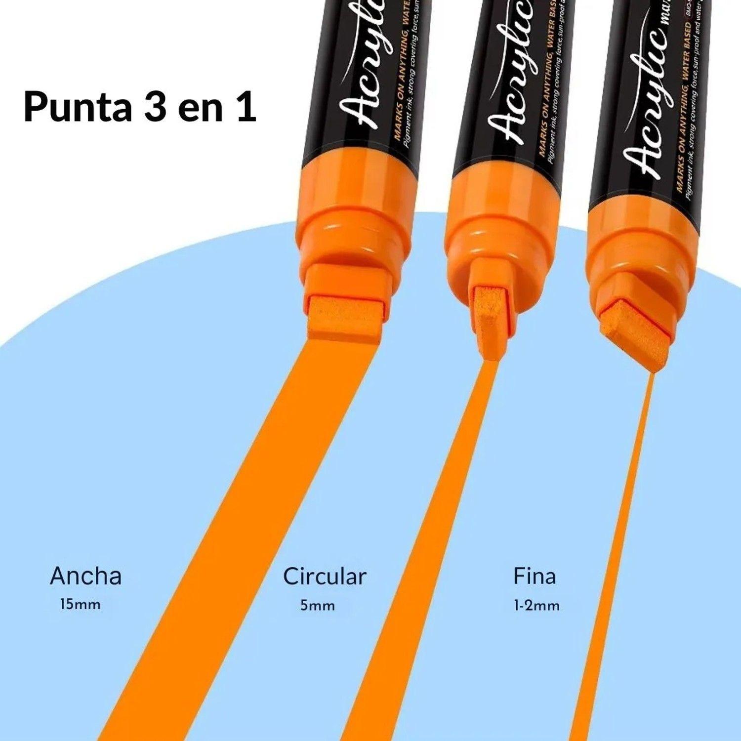 Marcadores De Pintura Acrílica Jumbo 15mm  Set 10 Colores-3
