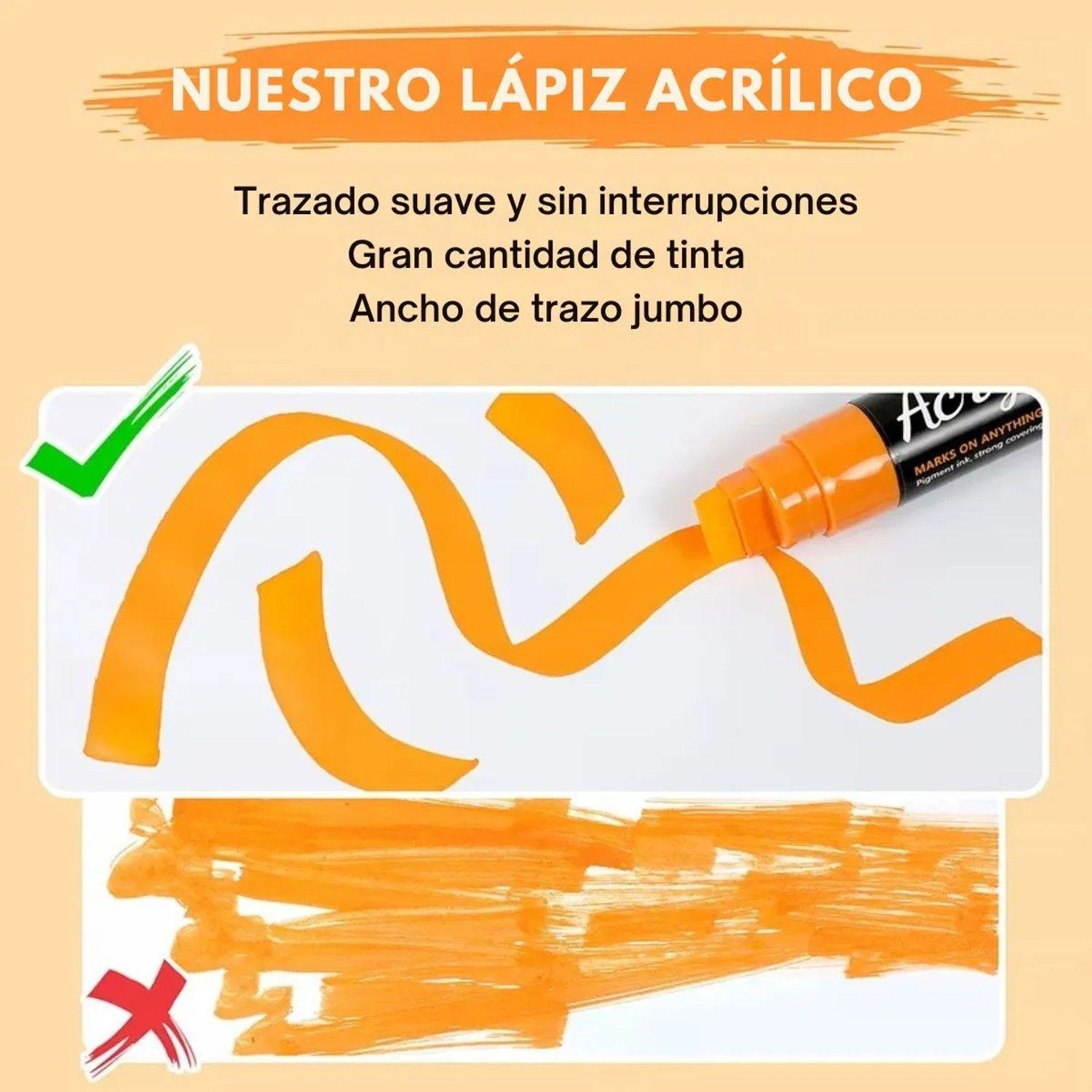 Marcadores De Pintura Acrílica Jumbo 15mm  Set 10 Colores-8