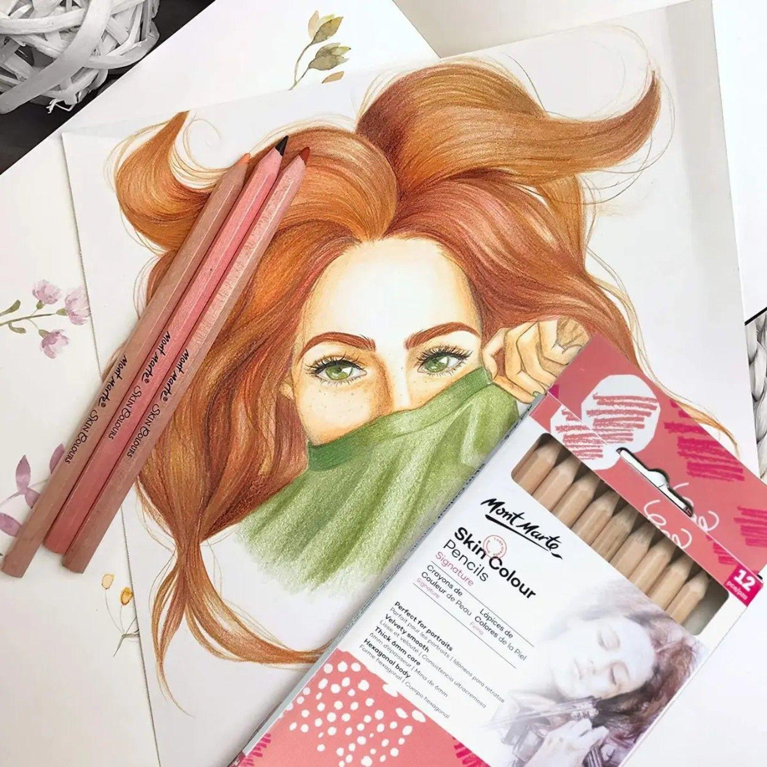 Set 12 Lápices De Dibujo Color Piel Profesional Mont Marte-3