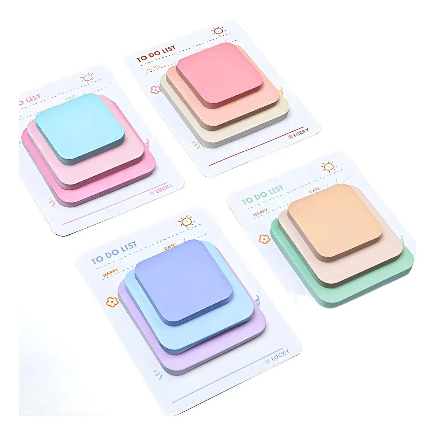 Pack 4 Tacos De Notas Adhesivas De 90 Hojas Color Pastel-0